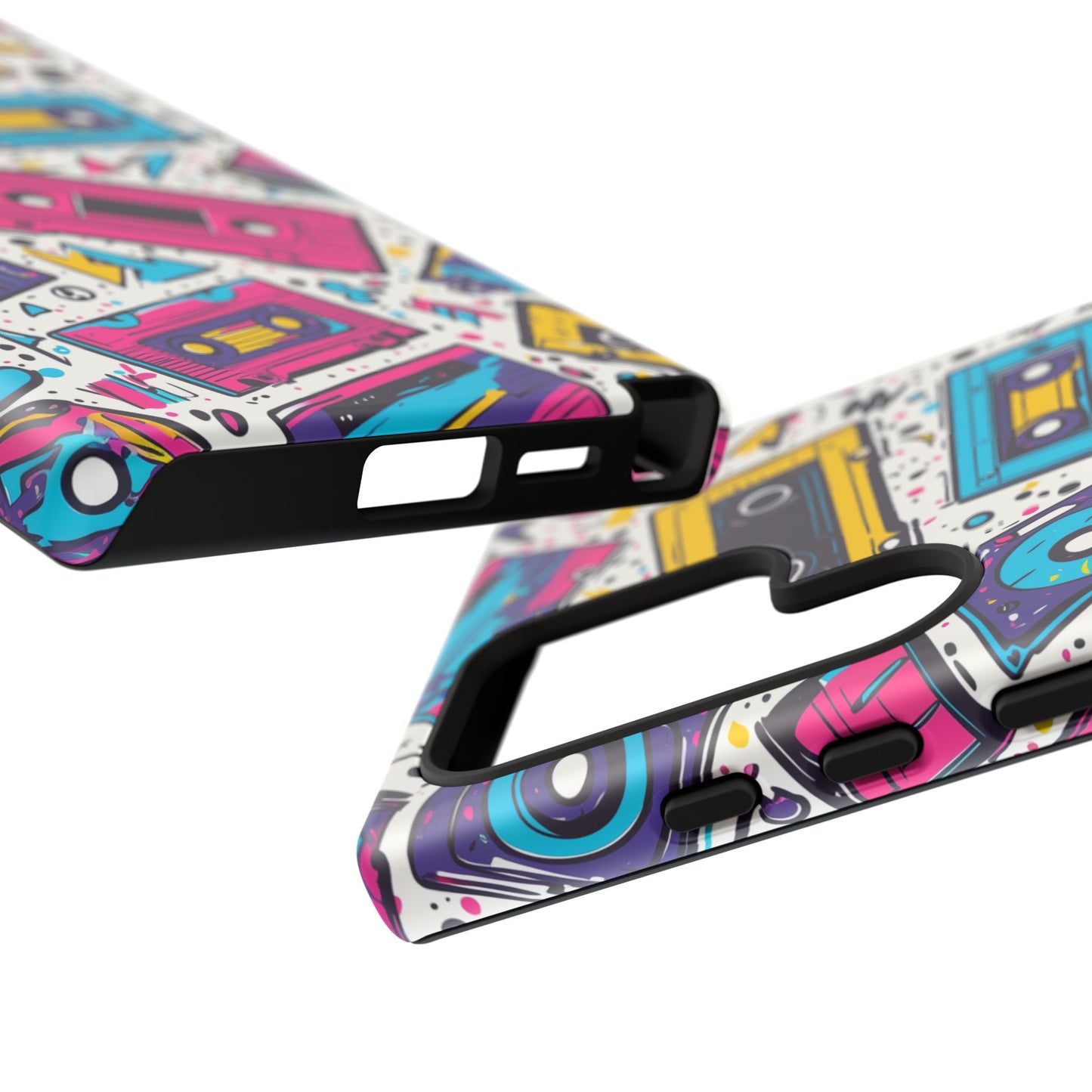 Retro Cassette Vibes Tough Samsung Galaxy  Case – Bold 80s Tape Design, Shockproof Protection