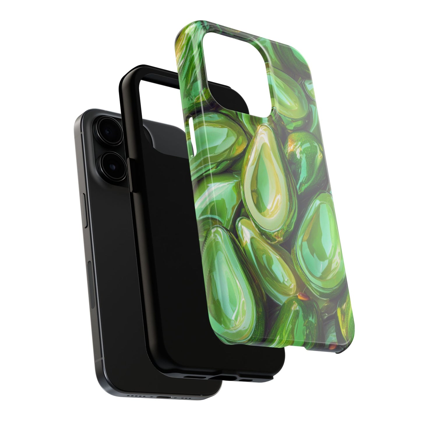 Glossy Avocado iPhone Case – Sleek Green 3D Fruit Design, Durable and Stylish - BOGO Cases