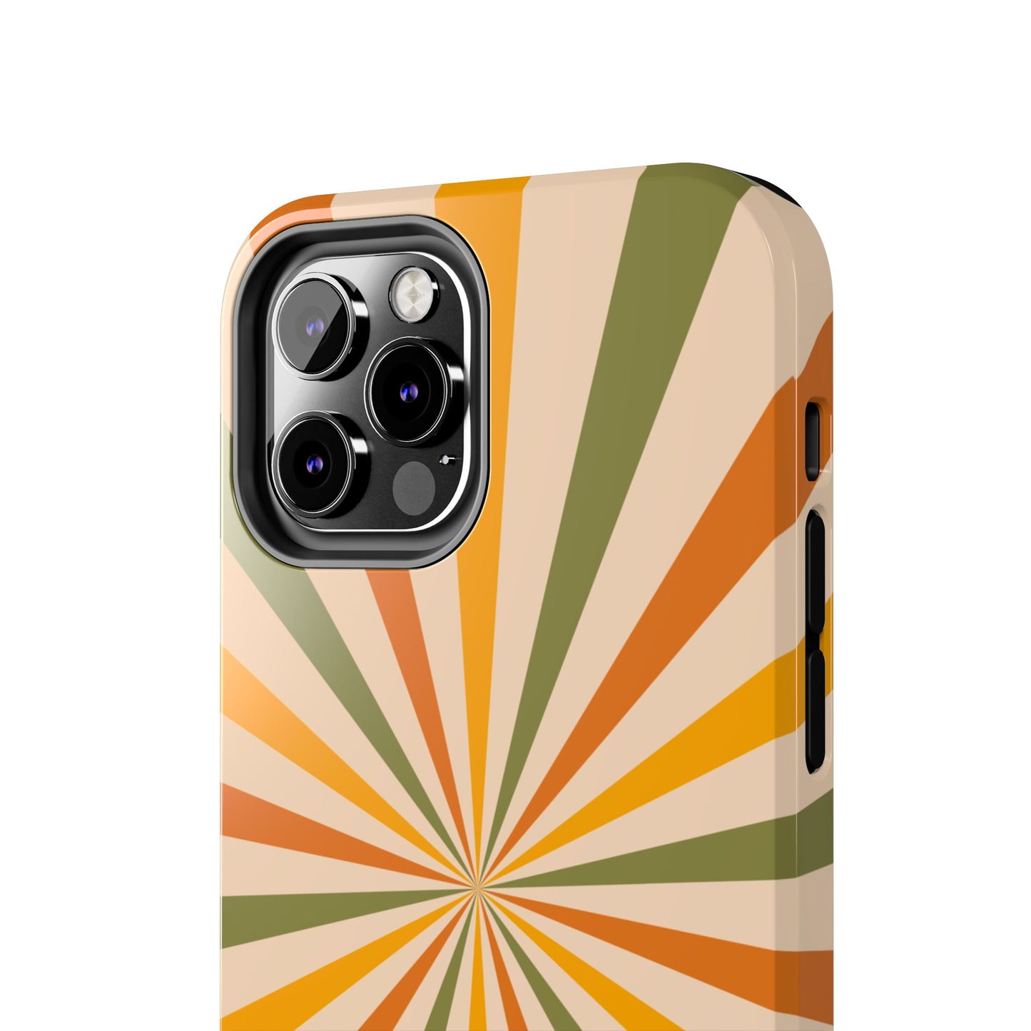 Retro Sunburst iPhone Case – Bold Geometric Design, Durable Shockproof Protection