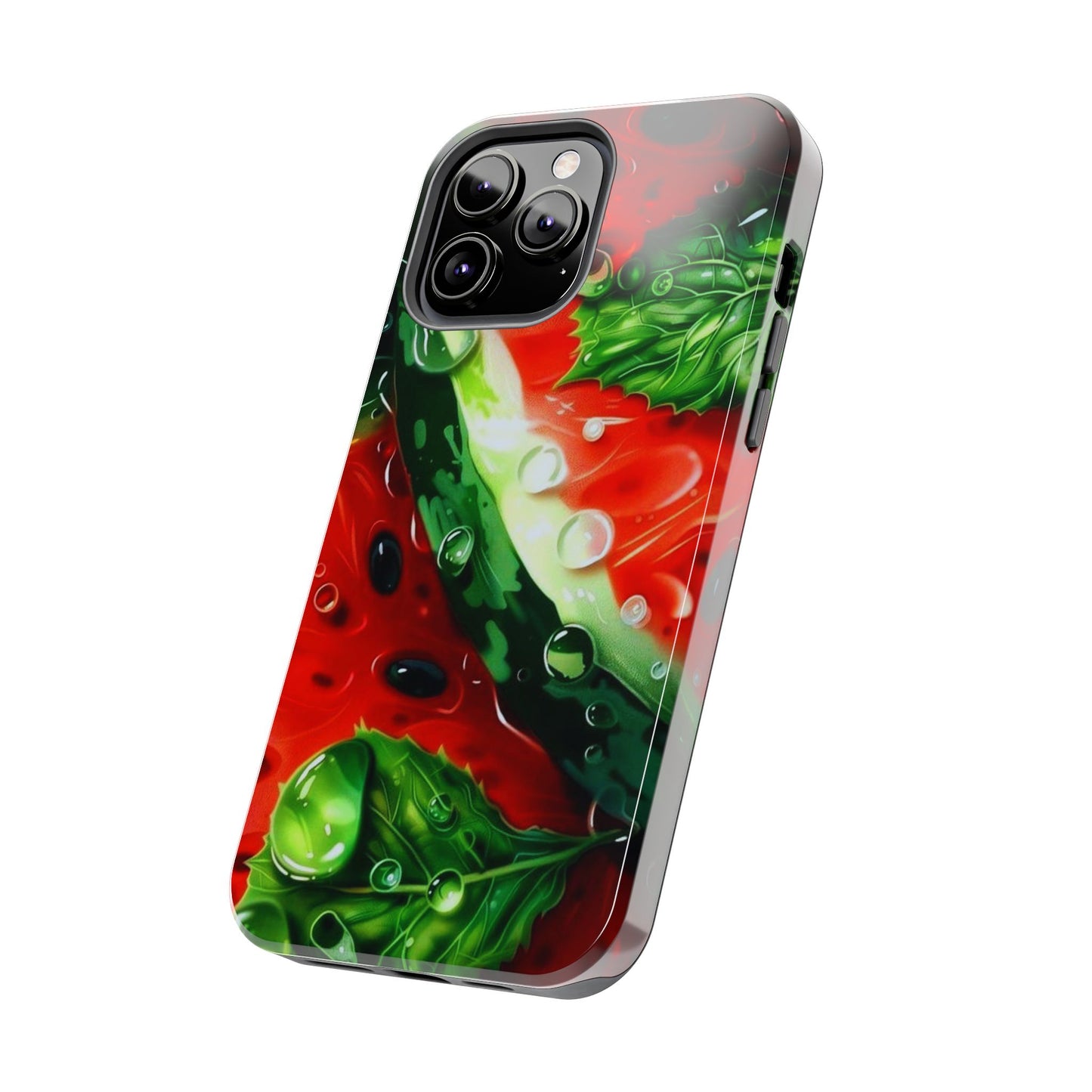 Juicy Watermelon & Mint iPhone Case – Tough Dual - Layer, Vibrant Summer Design - BOGO Cases