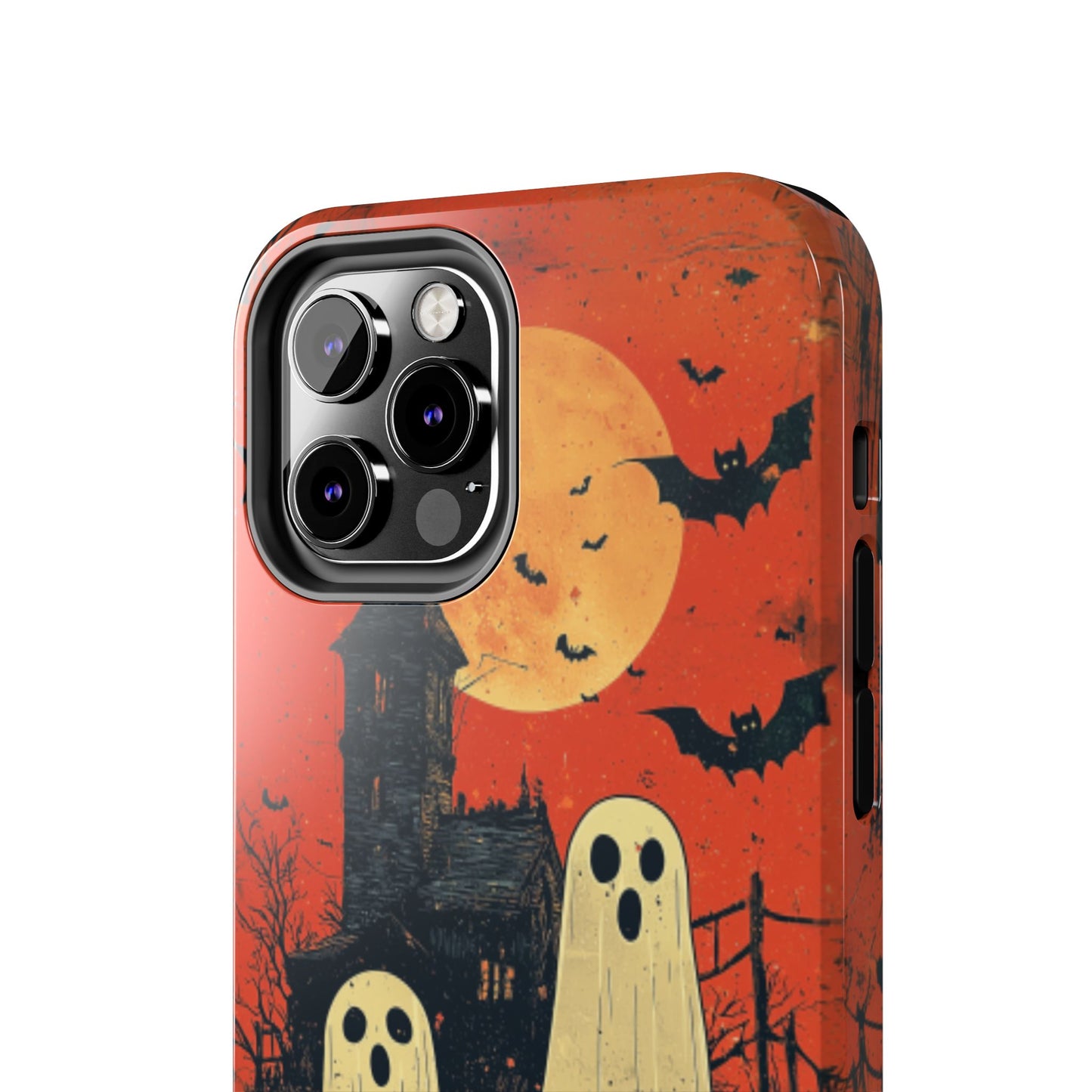 Haunted House & Ghosts iPhone Case – Spooky Halloween Full Moon Design