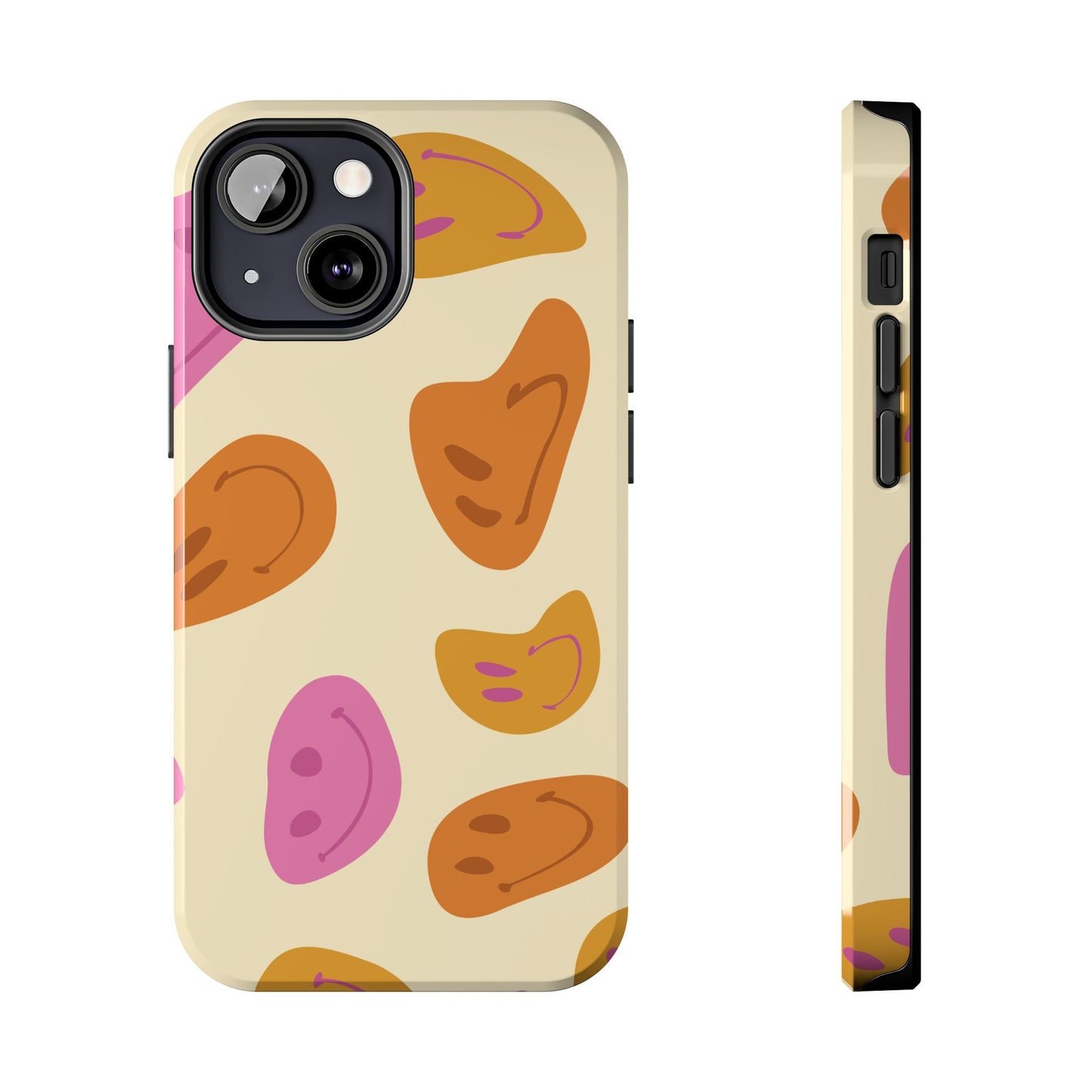 Retro Smiley Faces iPhone Case – Shockproof, Matte Finish, Dual-Layer Protection