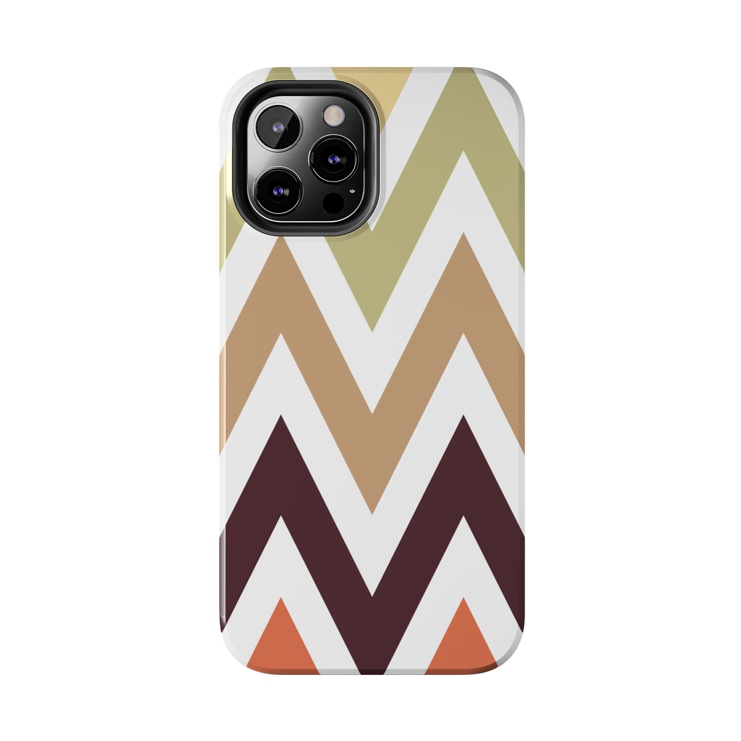 Earthy Chevron iPhone Case – Boho-Inspired Design with Dual-Layer Protection