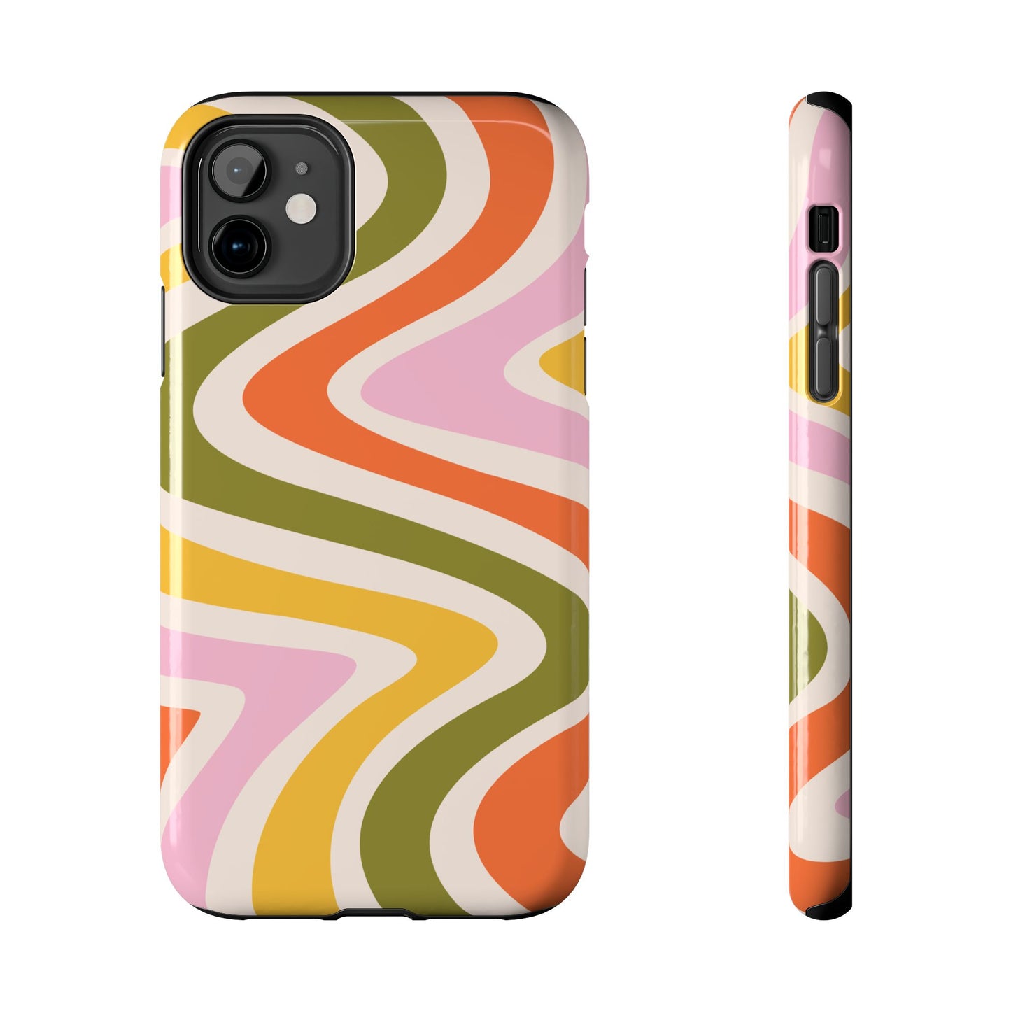 Retro Groove iPhone Case – 70s-Inspired Design with Dual-Layer Protection