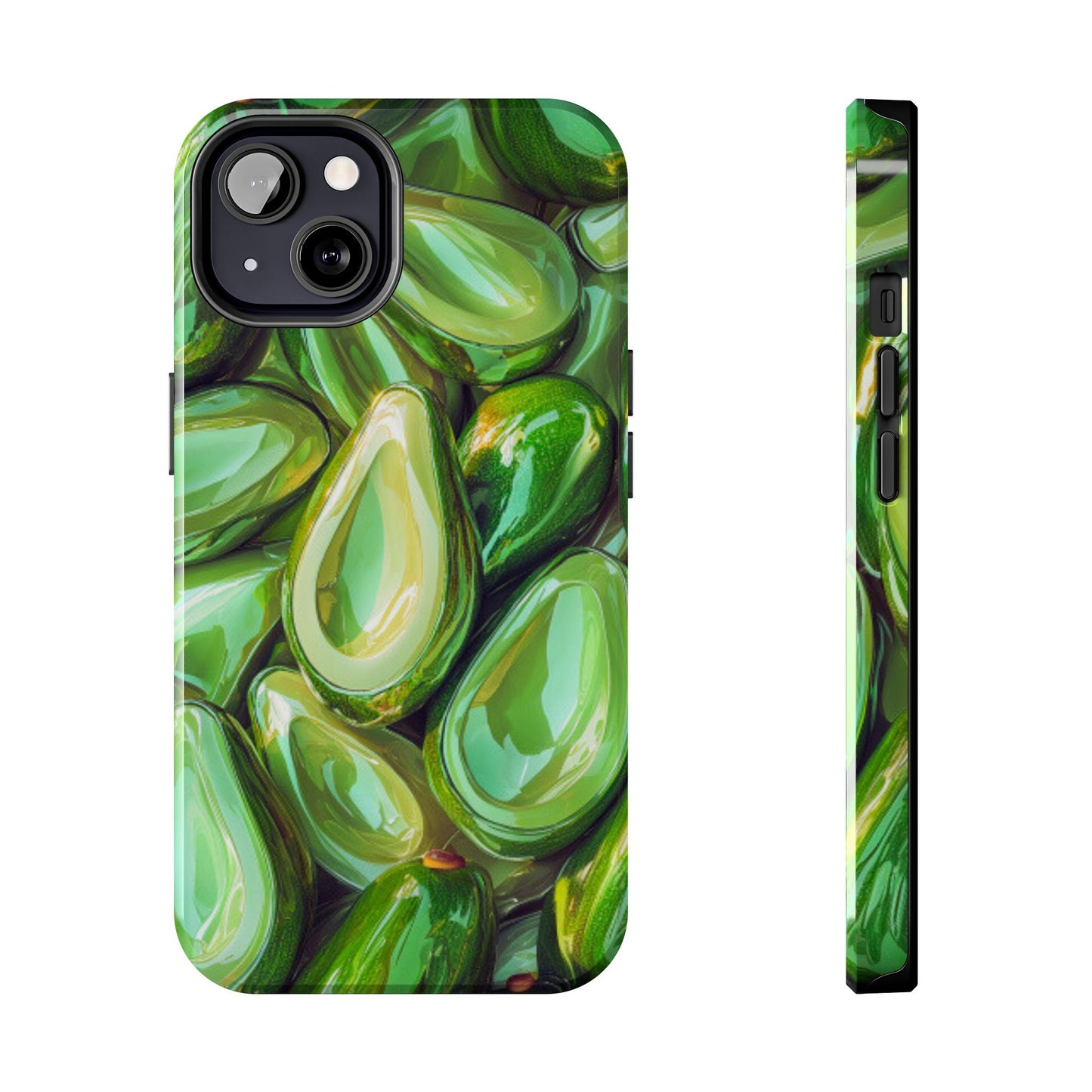 Glossy Avocado iPhone Case – Sleek Green 3D Fruit Design, Durable and Stylish - BOGO Cases