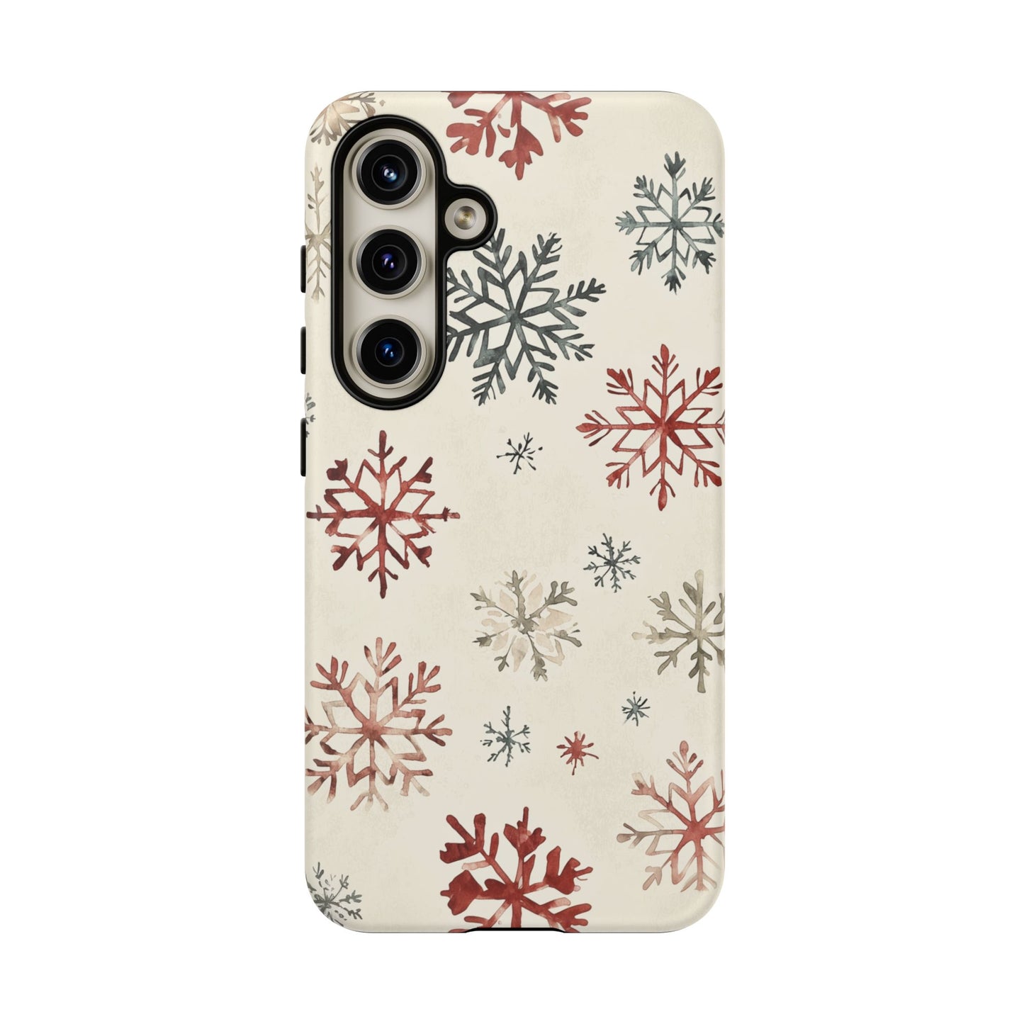 Vintage Red and Gray Snowflake Pattern – Samsung Galaxy Series Case