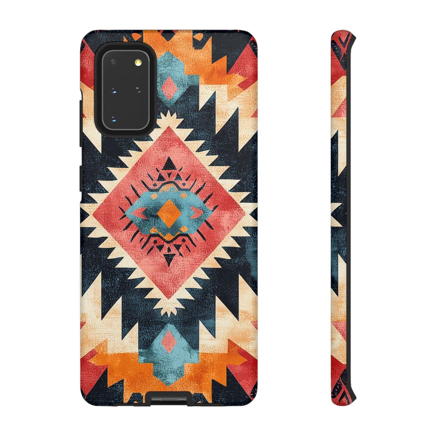 Bold Aztec Pattern Tough Samsung Galaxy Case – Vibrant Geometric Design, Dual-Layer Protection