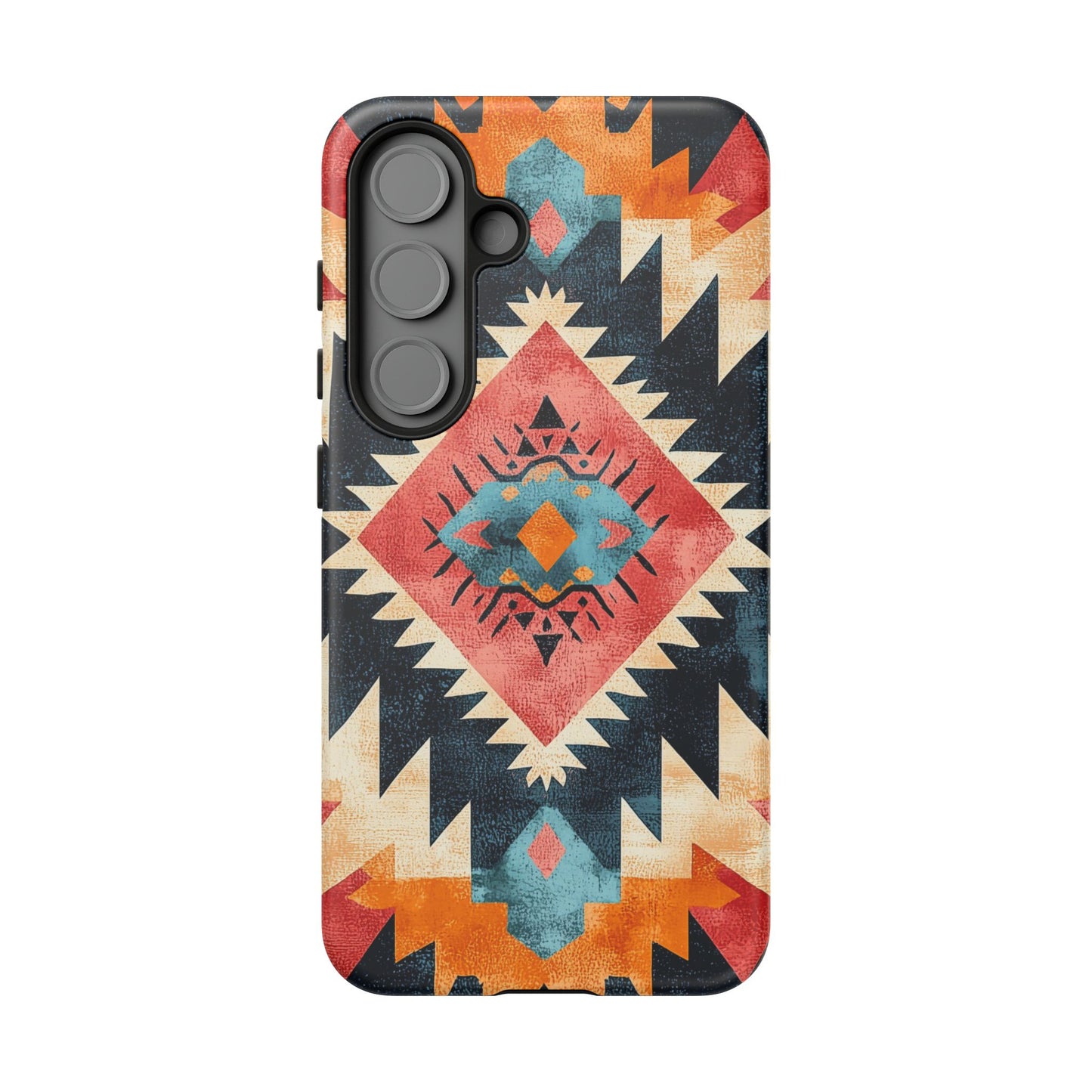 Bold Aztec Pattern Tough Samsung Galaxy Case – Vibrant Geometric Design, Dual-Layer Protection