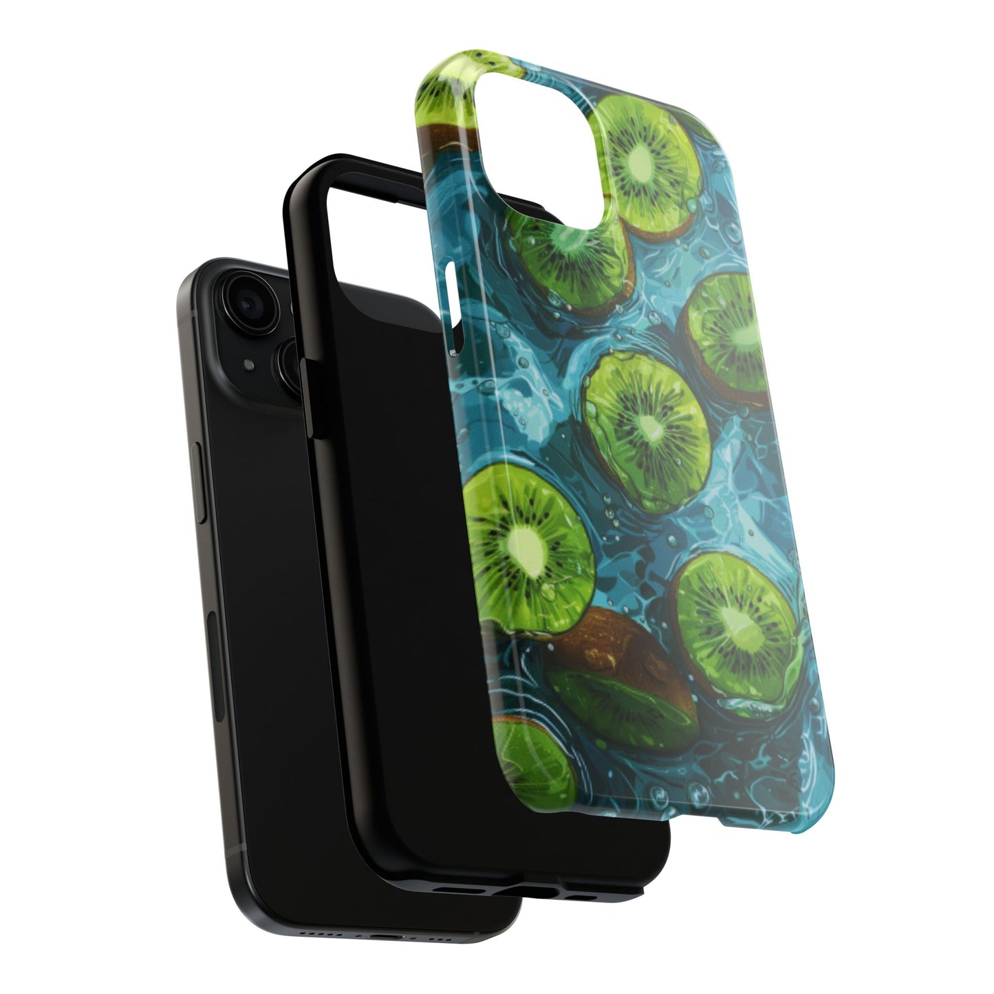 Tropical Kiwi Splash iPhone Case – Tough Dual - Layer, Vibrant Summer Design - BOGO Cases