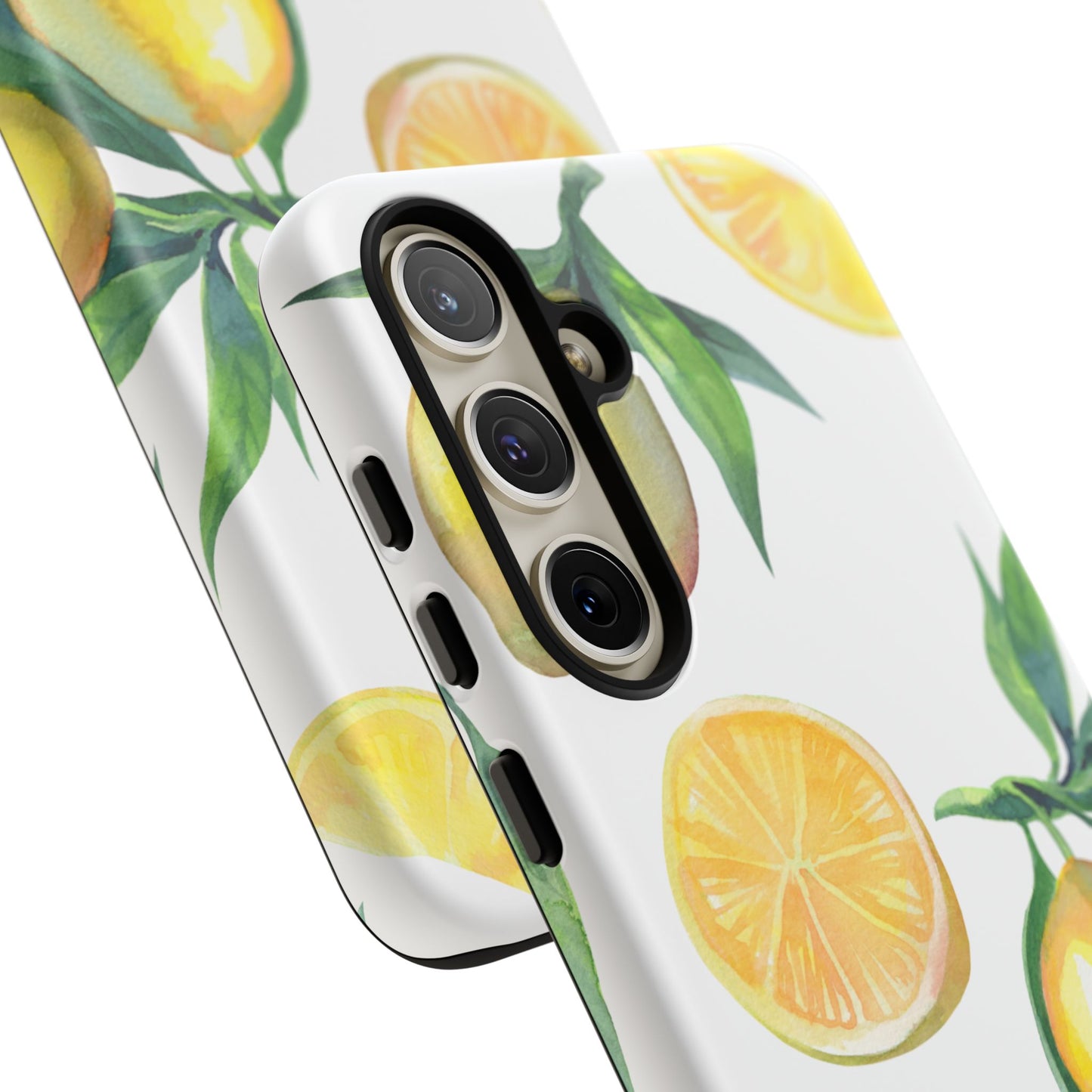 Lemon Grove Watercolor Tough Samsung Galaxy  Case – Fresh Citrus Design, Dual-Layer Protection