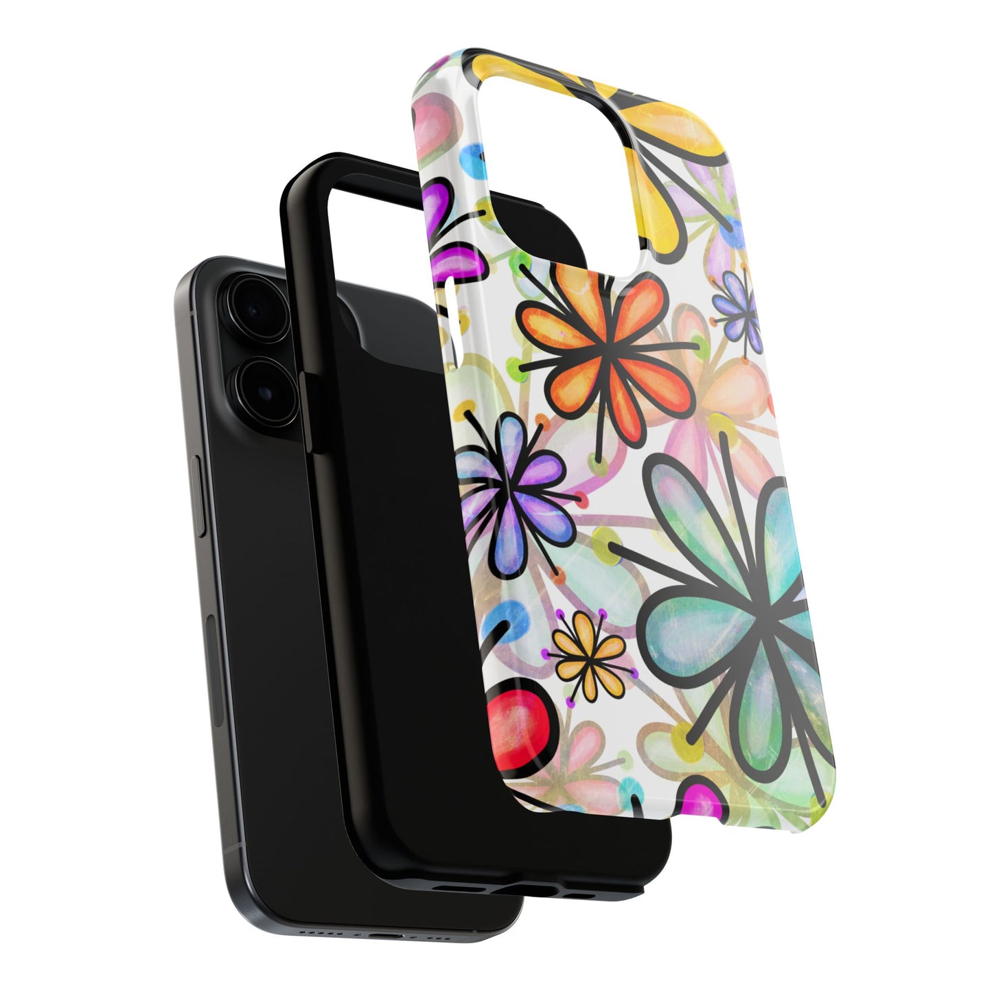 Retro Floral Pop iPhone Case – Ultra-Slim Design, High-Gloss Finish