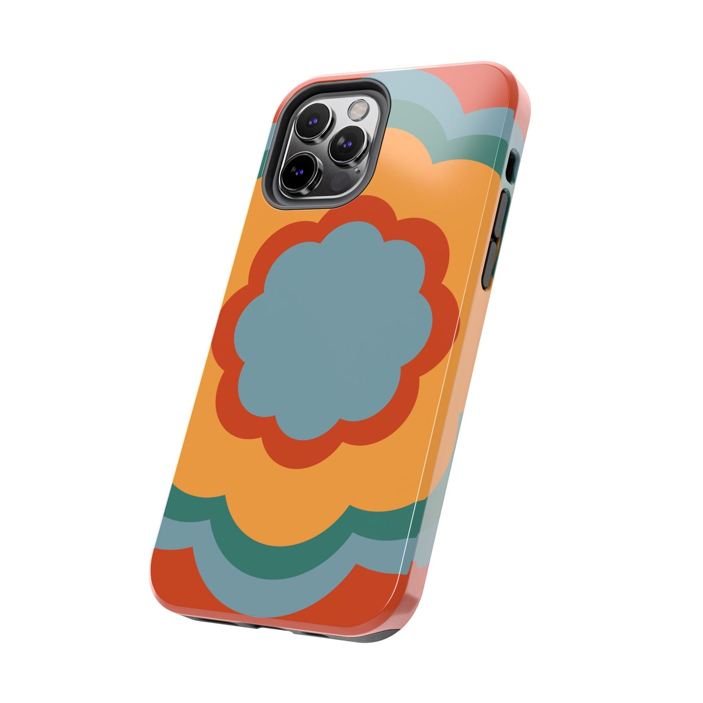 Retro Flower Power iPhone Case – Bold 70s-Inspired Design with Dual-Layer Protection