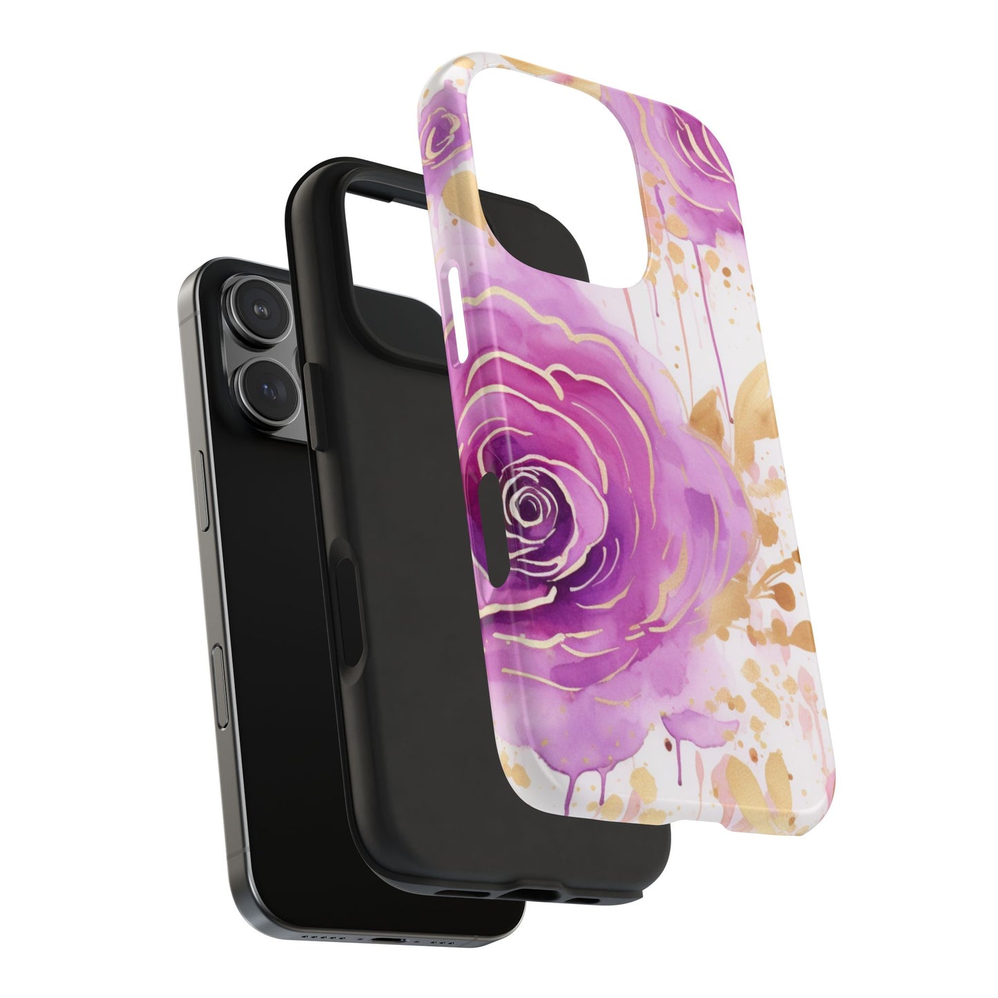 Radiant Purple & Gold Floral - iPhone Series Case