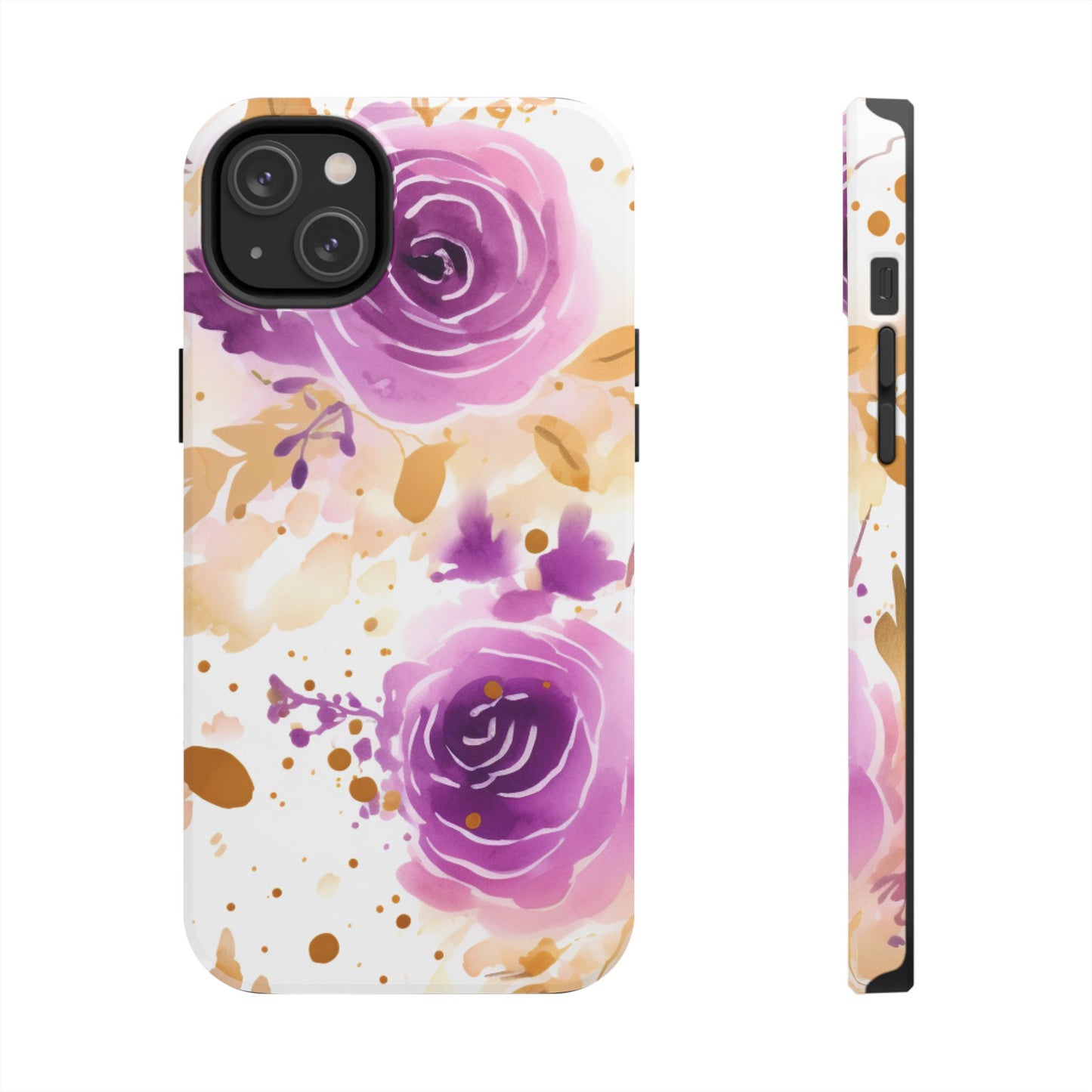Soft Purple & Gold Floral Splash - iPhone Series Case
