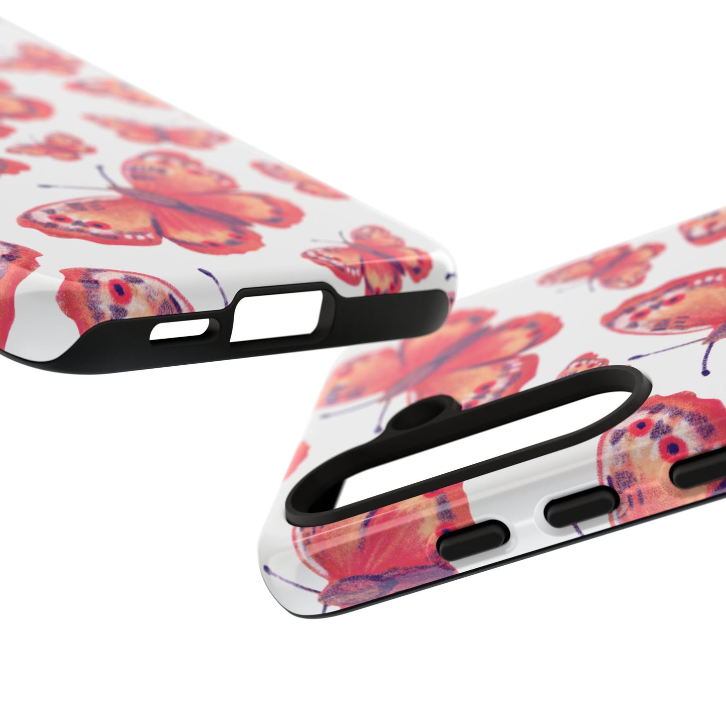 Coral Butterfly Samsung Galaxy Case – Slim, Protective Design with Bold Watercolor Print