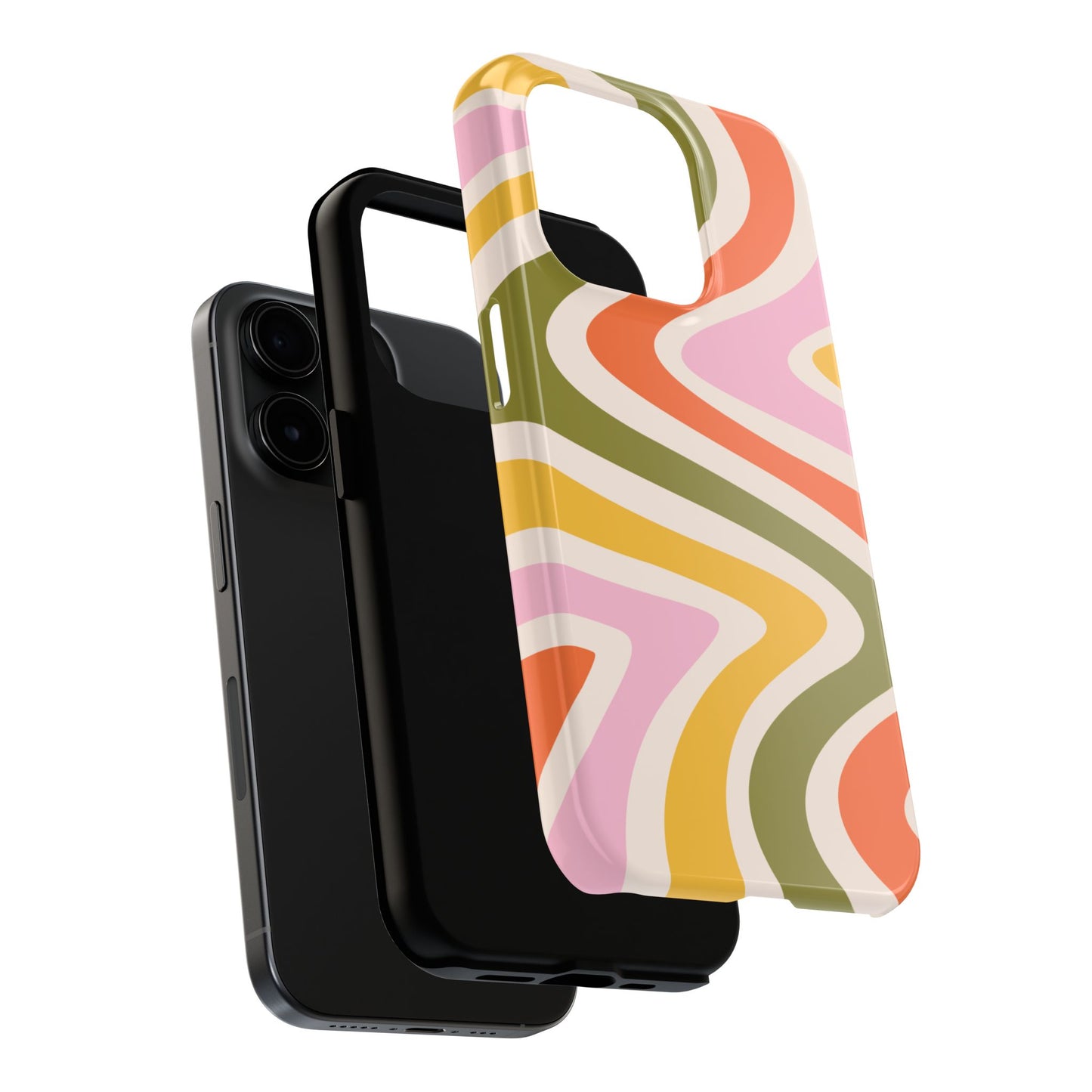 Retro Groove iPhone Case – 70s-Inspired Design with Dual-Layer Protection