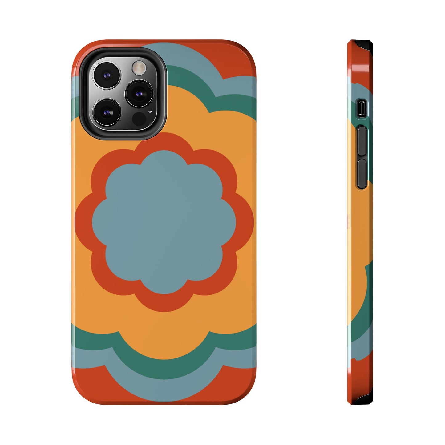 Retro Flower Power iPhone Case – Bold 70s-Inspired Design with Dual-Layer Protection