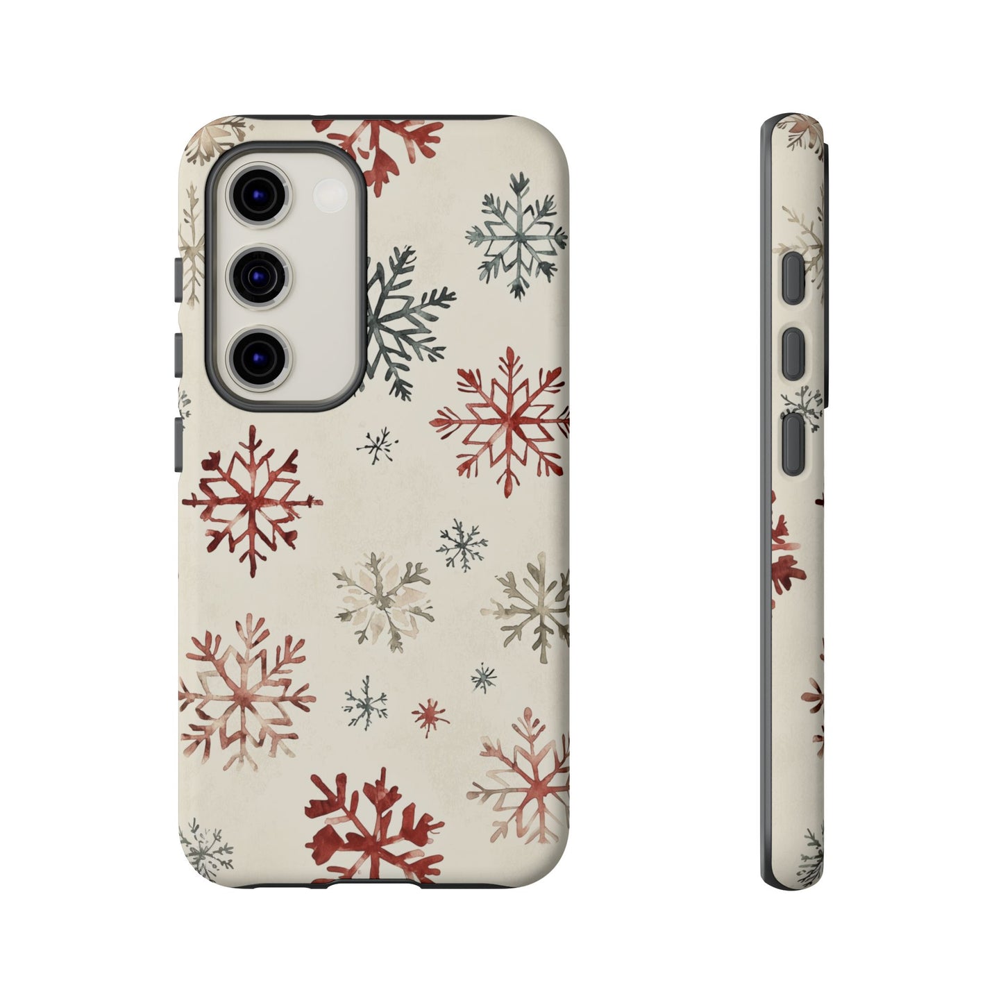 Vintage Red and Gray Snowflake Pattern – Samsung Galaxy Series Case