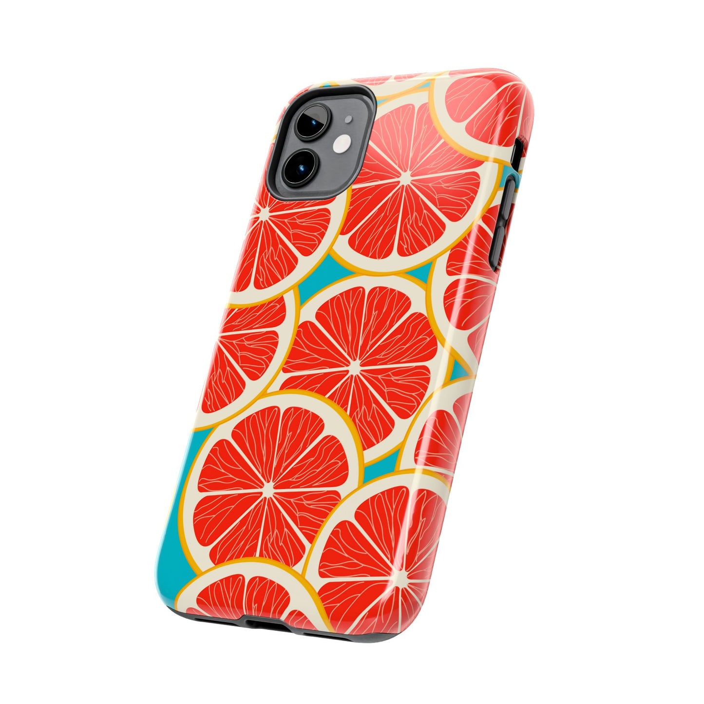 Ruby Grapefruit Pop Tough iPhone Case – Vibrant Citrus Design, Shock - Resistant Protection - BOGO Cases