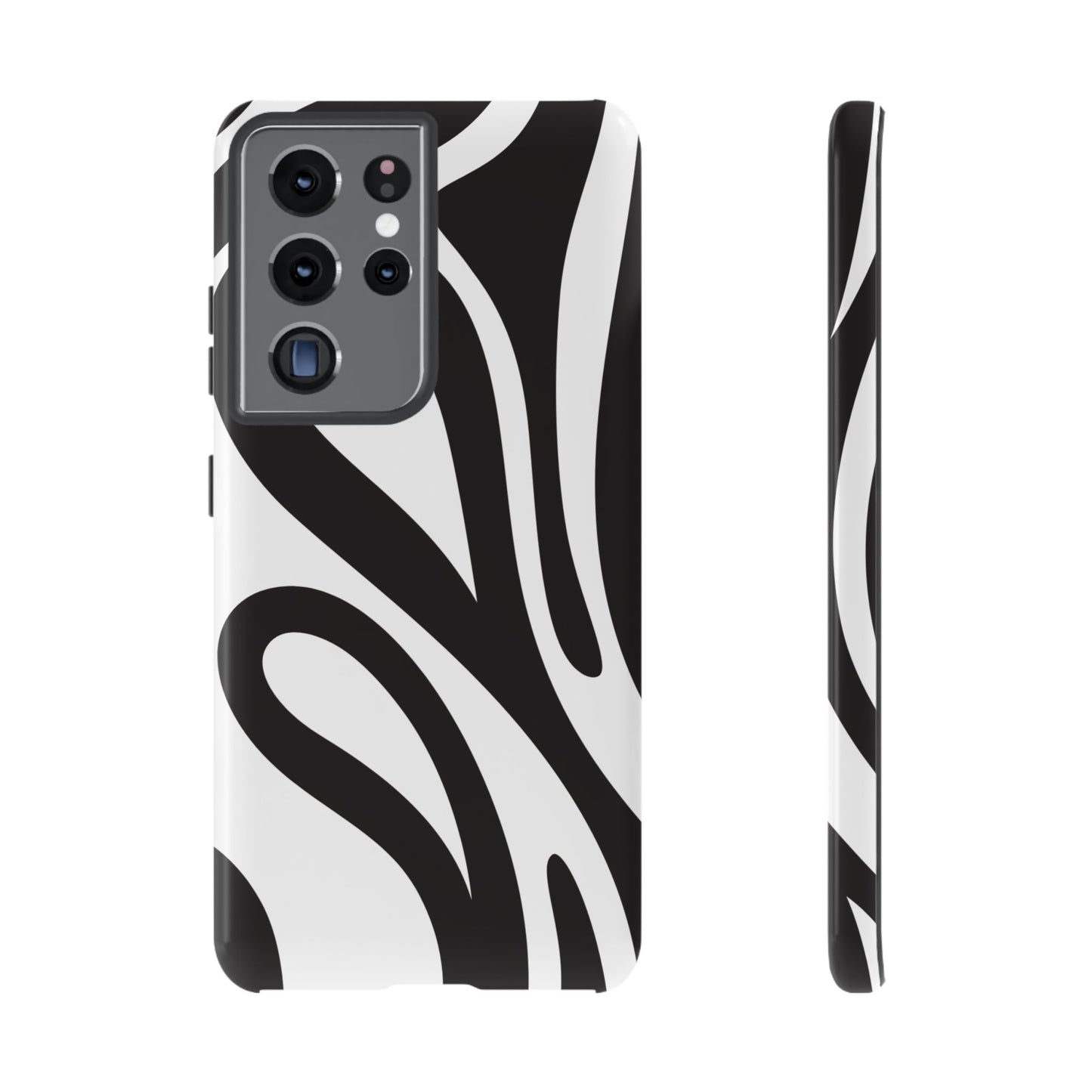 Modern Black and White Abstract Tough Samsung Galaxy Case – Bold Graphic Pattern with Dual-Layer Protection