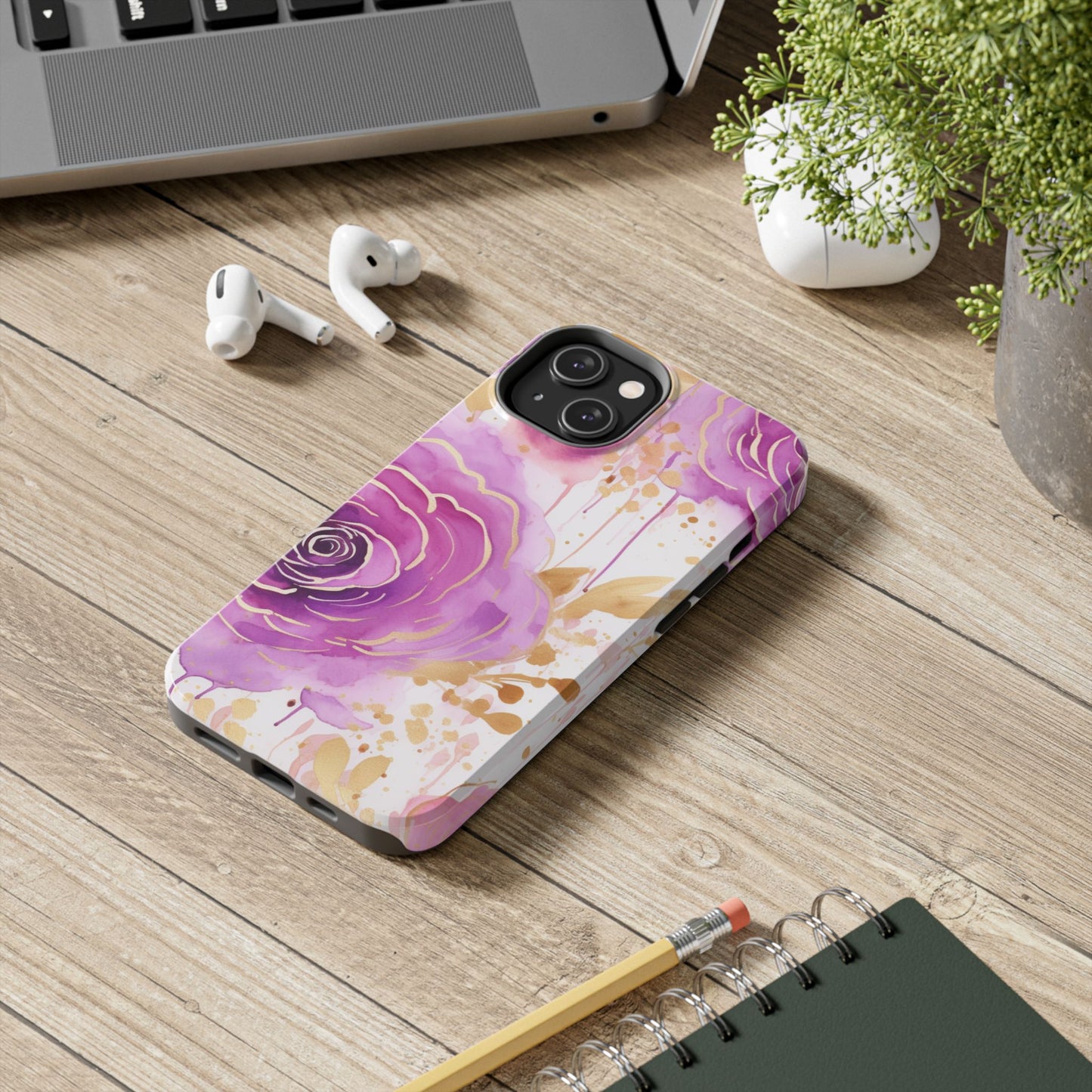 Radiant Purple & Gold Floral - iPhone Series Case