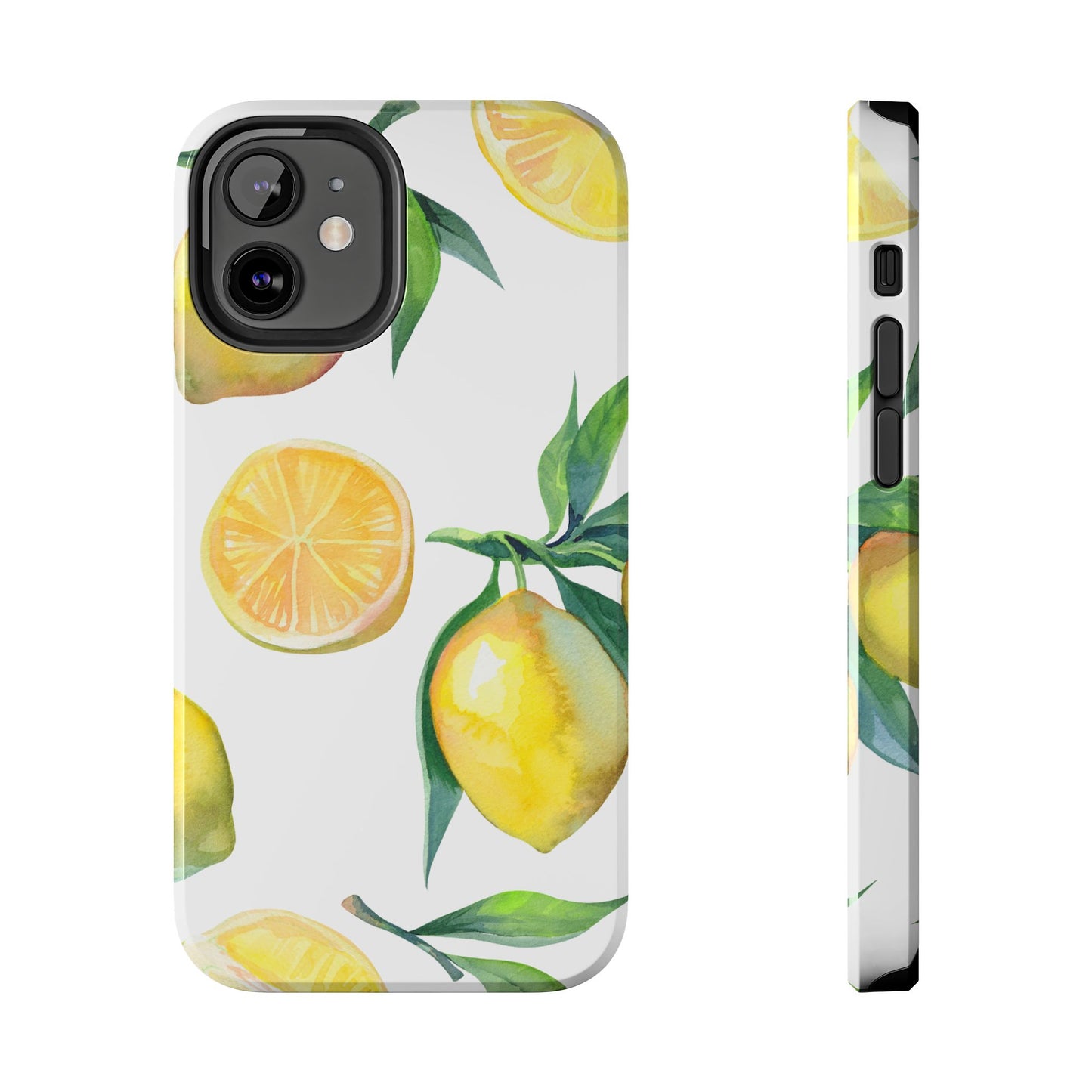 Lemon Grove Watercolor Tough iPhone Case – Fresh Citrus Design, Dual - Layer Protection - BOGO Cases