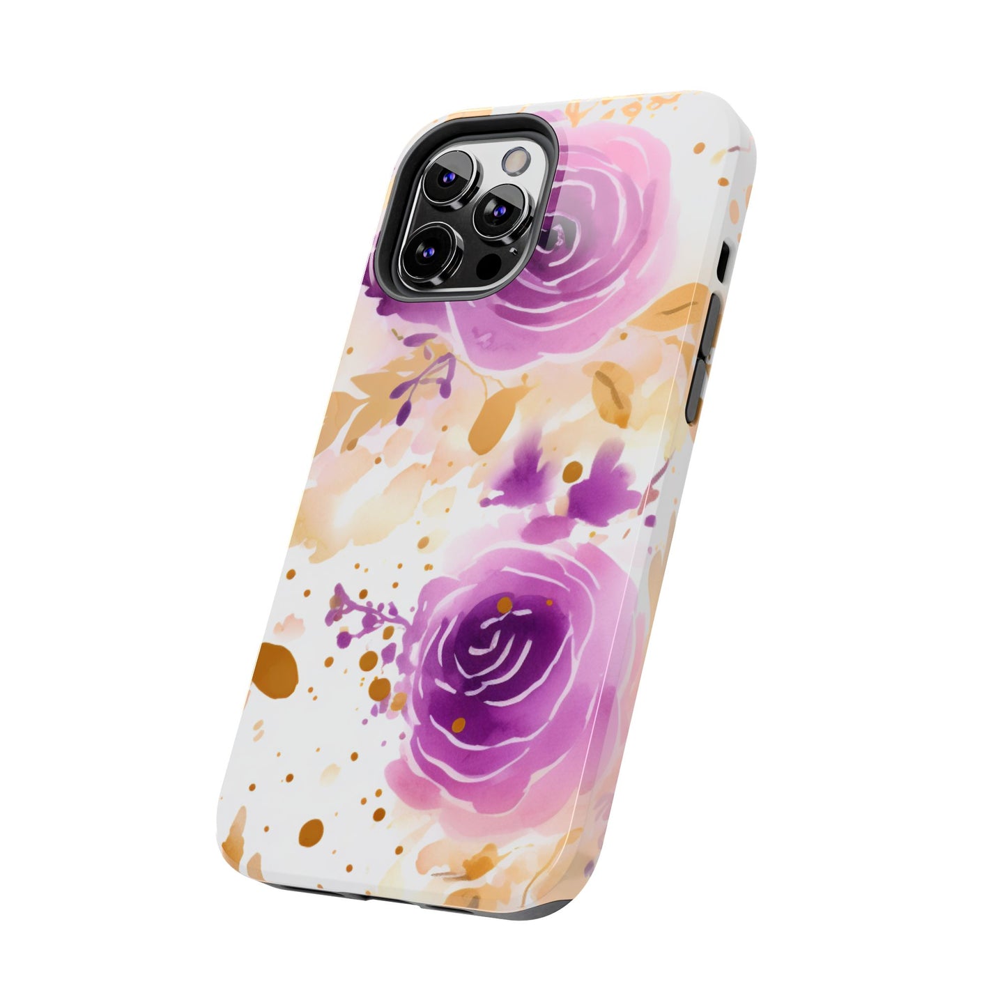 Soft Purple & Gold Floral Splash - iPhone Series Case