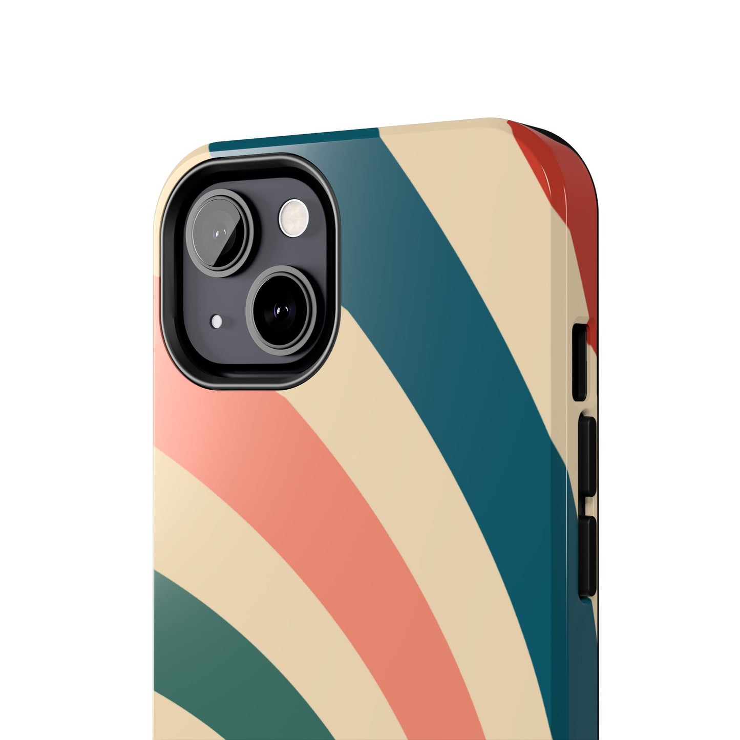Retro Sunburst Swirl iPhone Case – Dual-Layer Protection with Bold 70s Vibes