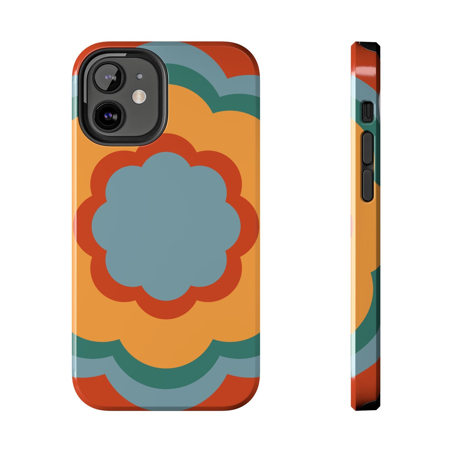 Retro Flower Power iPhone Case – Bold 70s-Inspired Design with Dual-Layer Protection