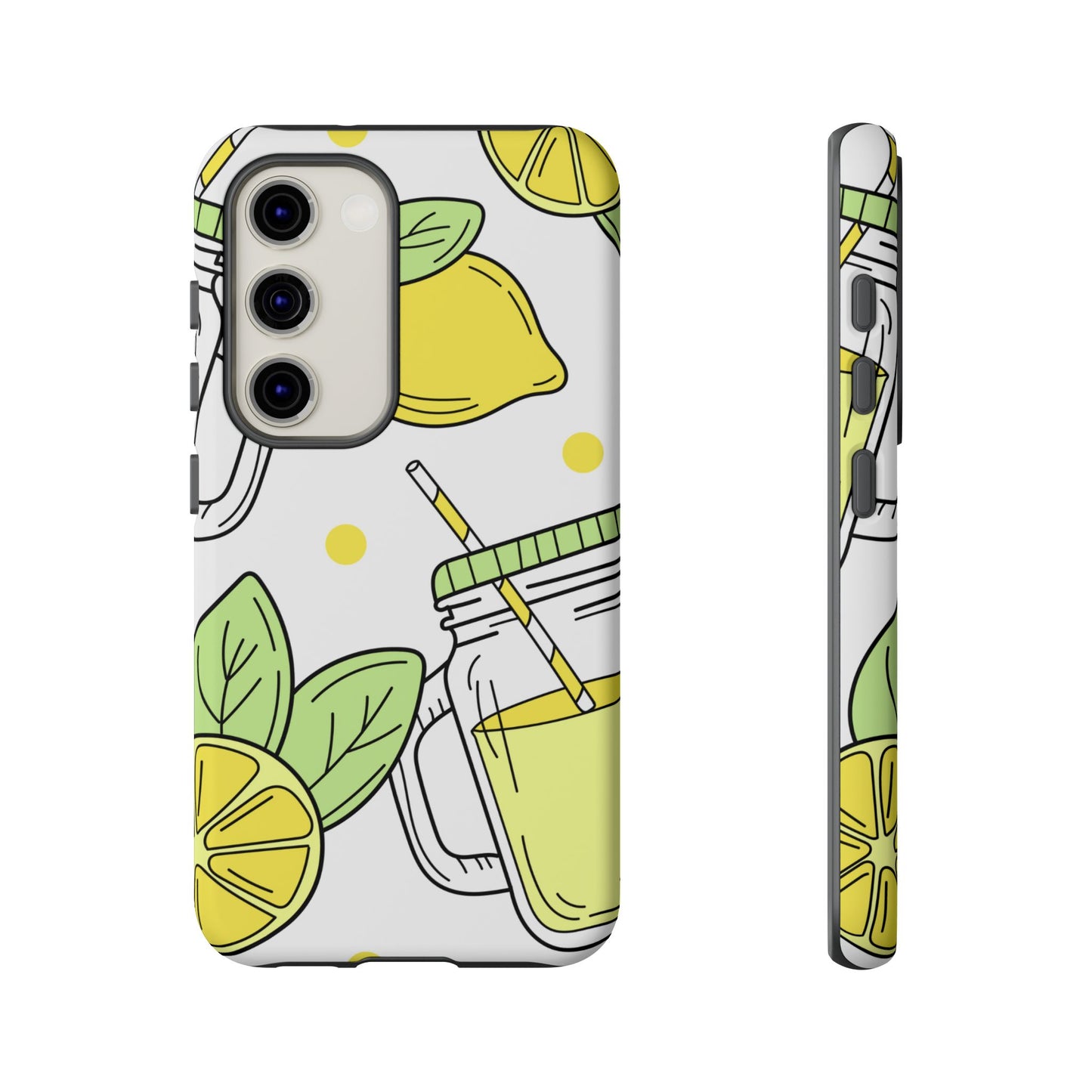 Lemonade Love Tough Samsung Galaxy Case – Fun Lemon Mason Jar Design, Dual-Layer Protection