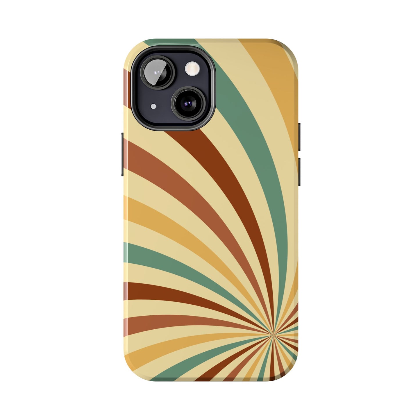 Earthy Retro Swirl iPhone Case – Dual-Layer Protection with 70s-Inspired Earth Tones