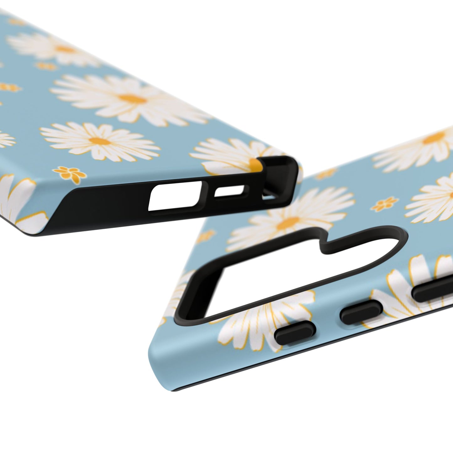 Bright Daisy Samsung Galaxy Case – Light Blue Background, Shockproof and Slim Design