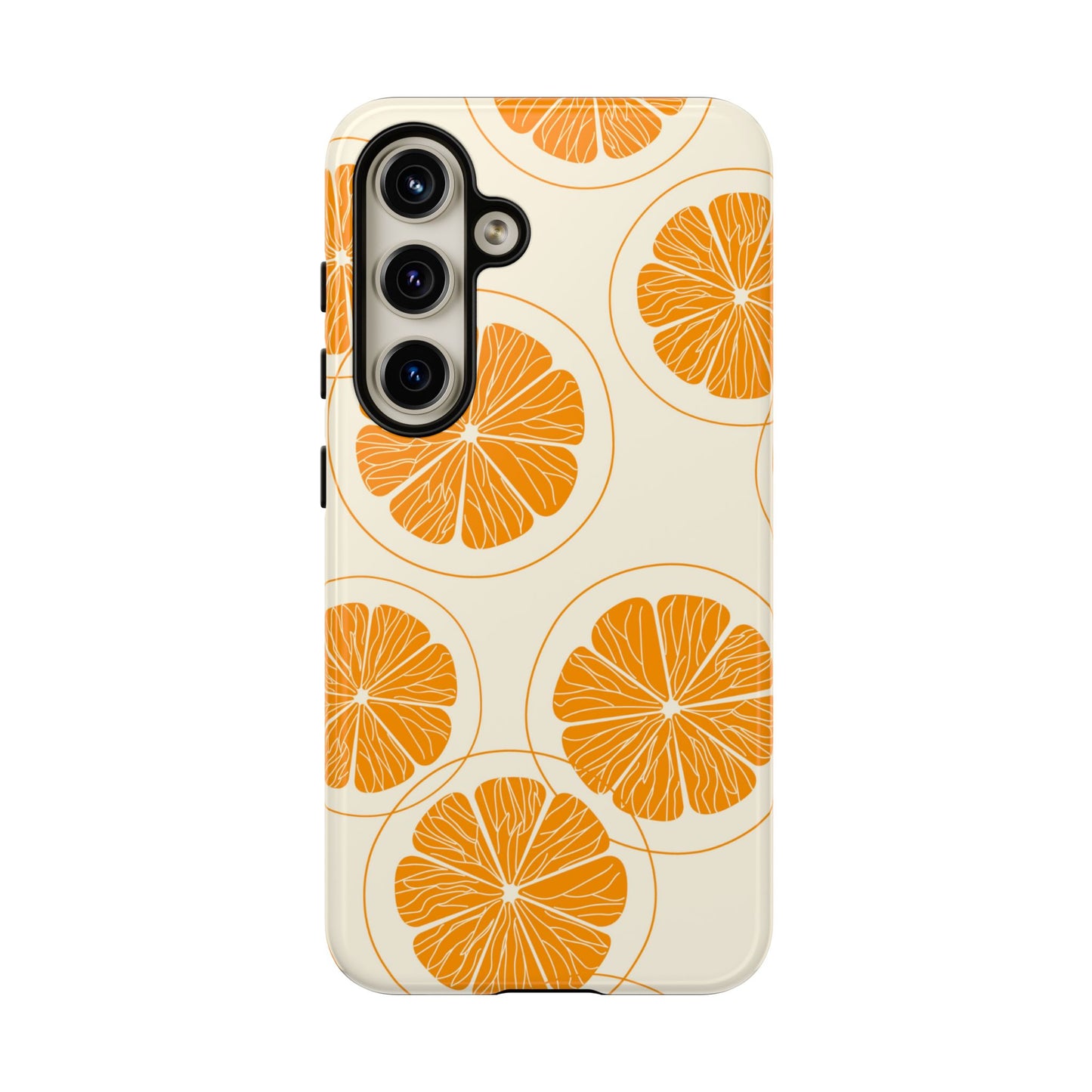 Citrus Burst Pattern Tough Samsung Galaxy  Case – Bold Orange Design, Shockproof Protection
