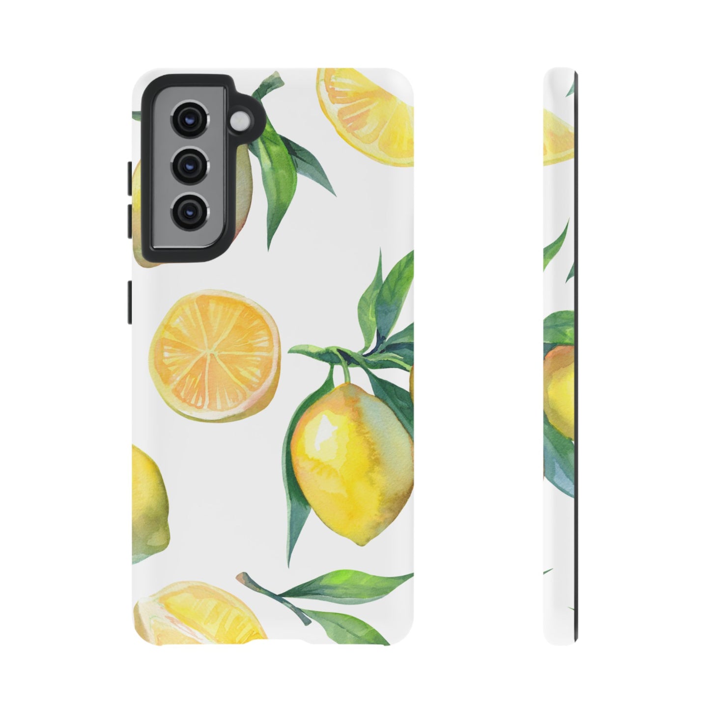 Lemon Grove Watercolor Tough Samsung Galaxy  Case – Fresh Citrus Design, Dual-Layer Protection
