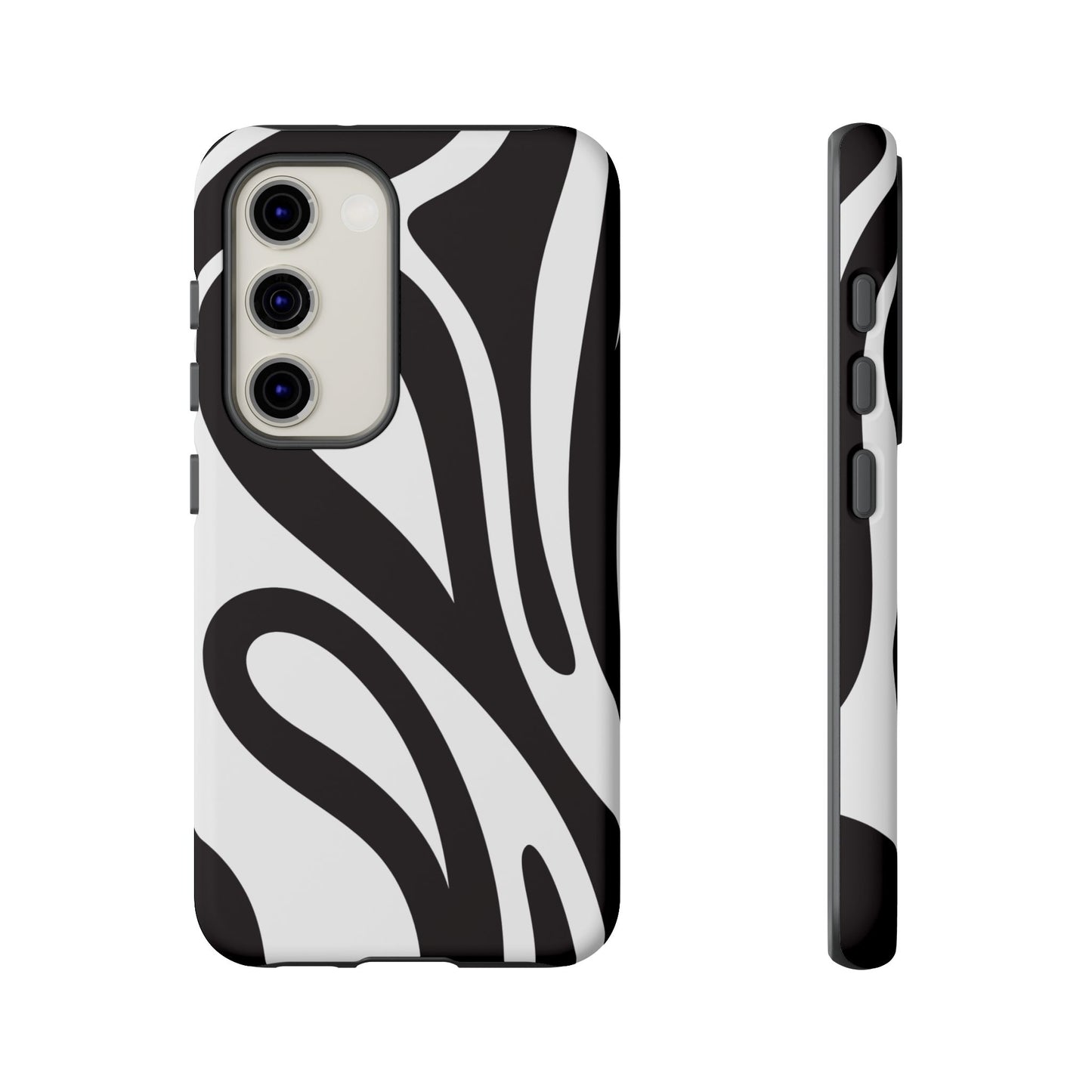 Modern Black and White Abstract Tough Samsung Galaxy Case – Bold Graphic Pattern with Dual-Layer Protection