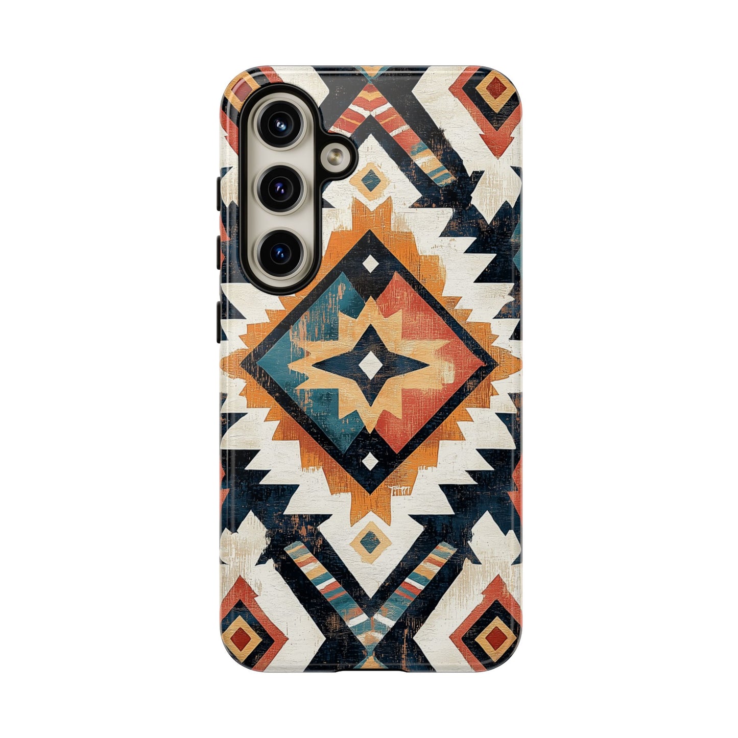 Vintage Southwestern Diamond Tough Samsung Galaxy Case – Rustic Tribal Design, Dual-Layer Protection