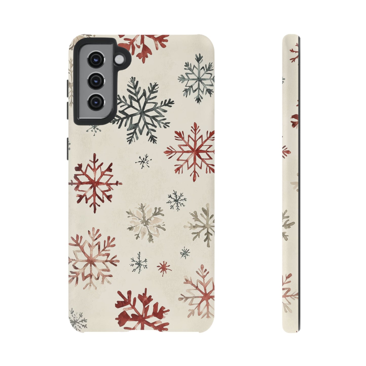 Vintage Red and Gray Snowflake Pattern – Samsung Galaxy Series Case