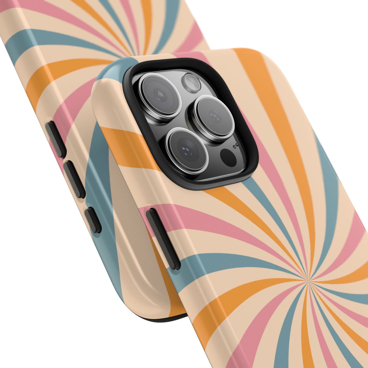 Retro Swirl Pattern iPhone Case – Bold 70s Vibe in Pink, Orange, and Teal