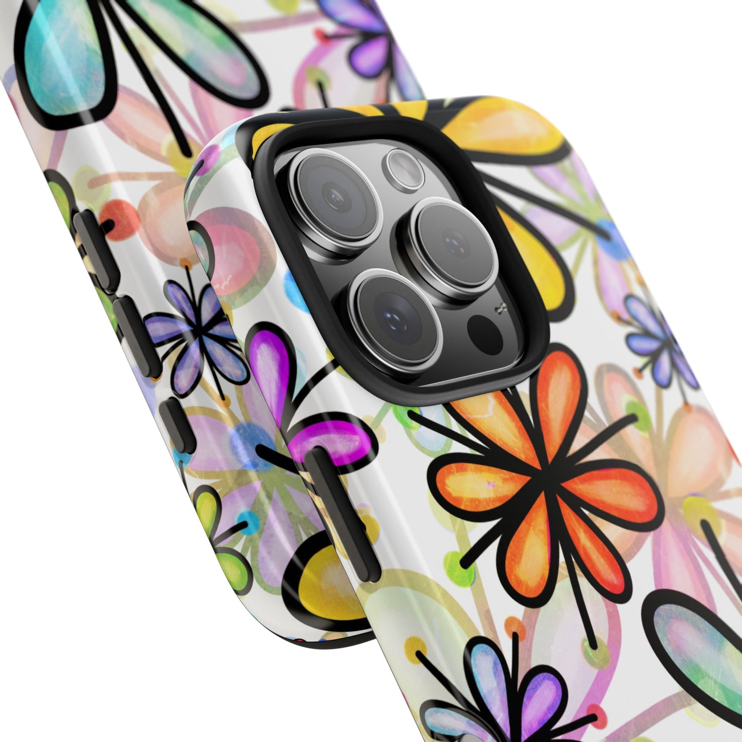 Retro Floral Pop iPhone Case – Ultra-Slim Design, High-Gloss Finish