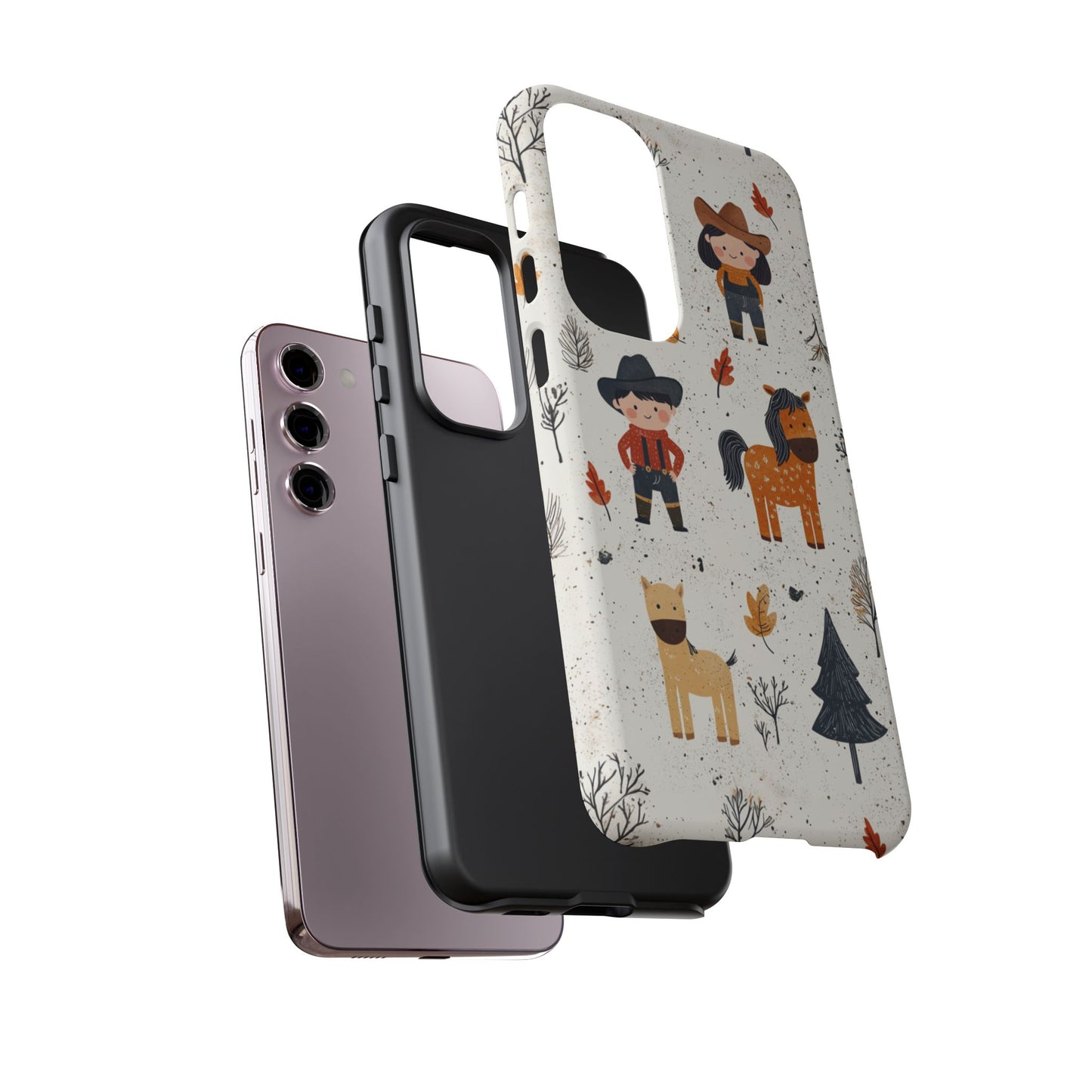 Cowboy Adventures Tough Samsung Galaxy Case – Cute Western Theme, Dual-Layer Protection