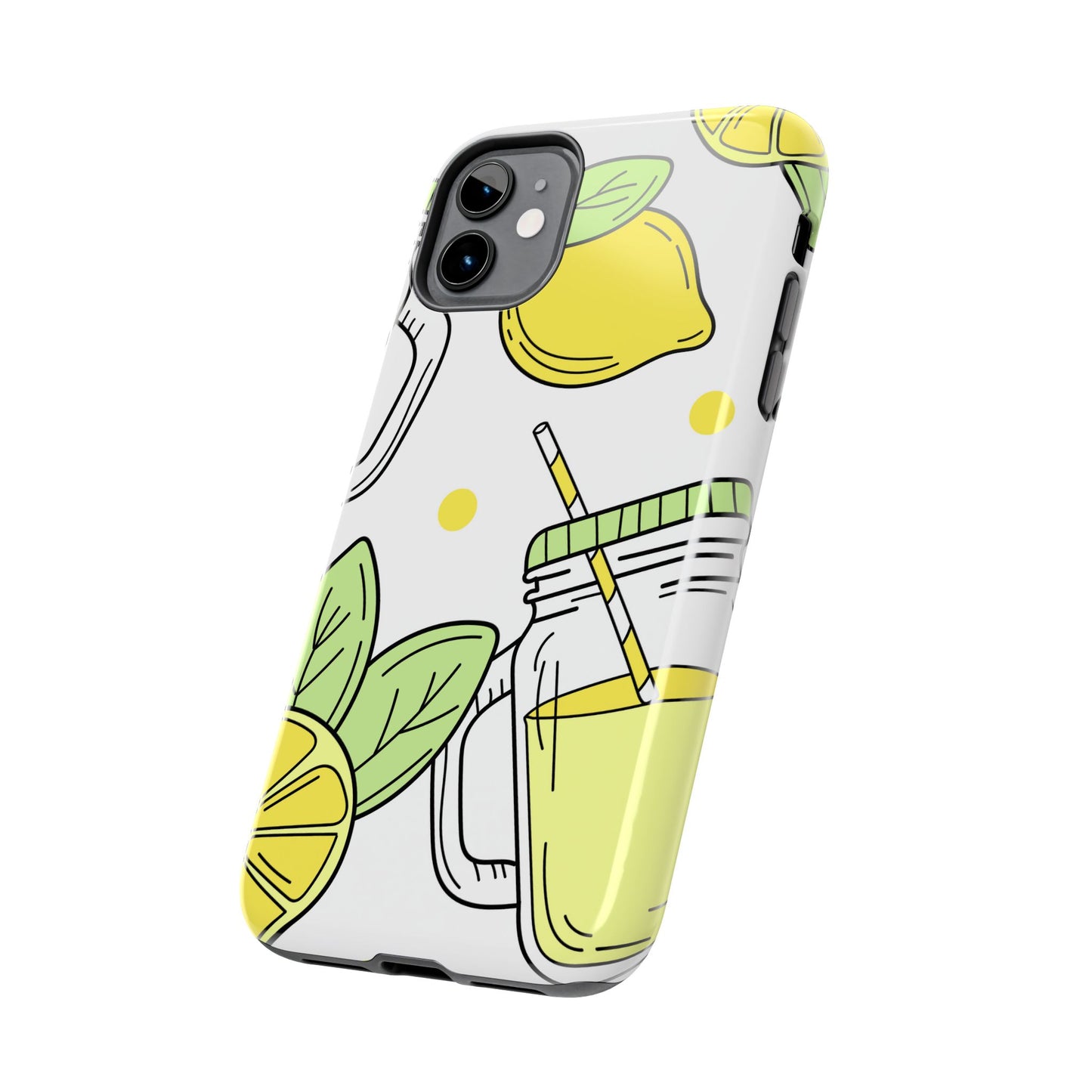 Lemonade Love Tough iPhone Case – Fun Lemon Mason Jar Design, Dual - Layer Protection - BOGO Cases