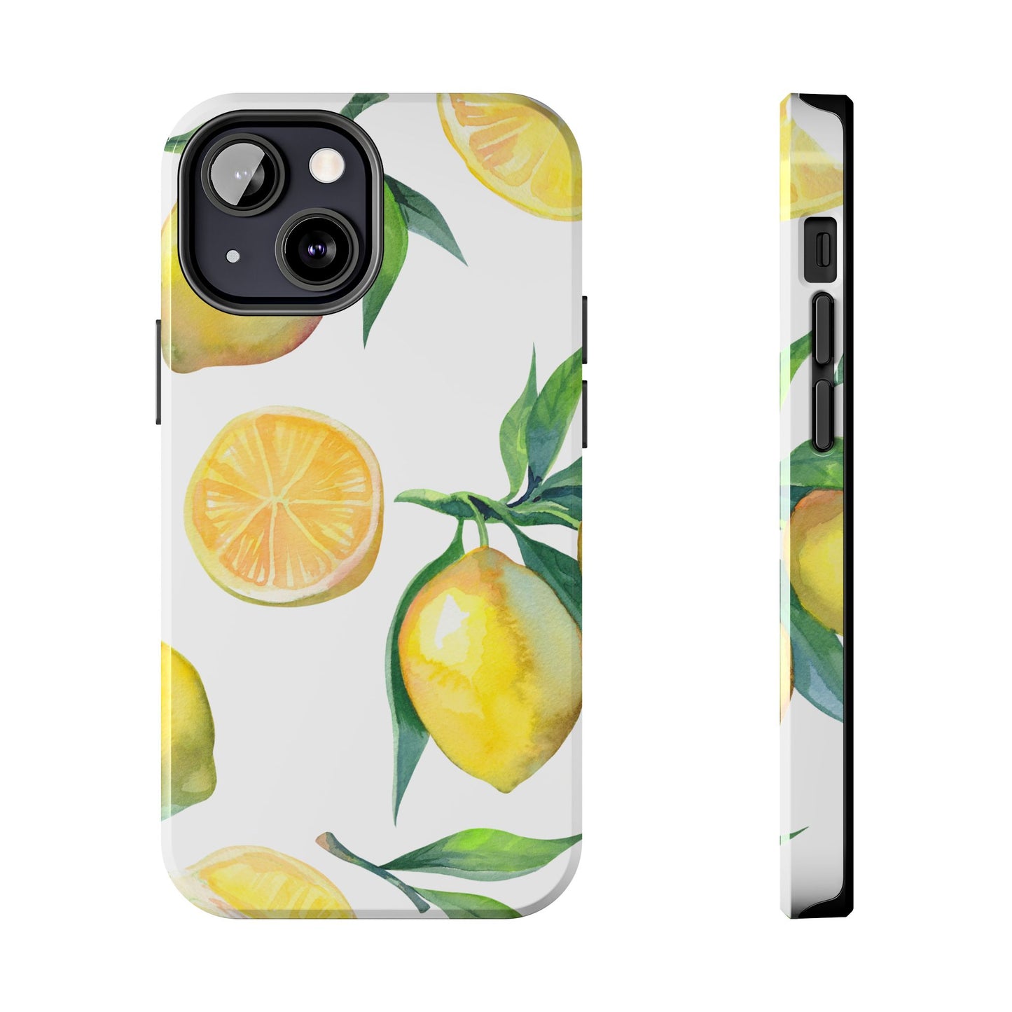 Lemon Grove Watercolor Tough iPhone Case – Fresh Citrus Design, Dual - Layer Protection - BOGO Cases