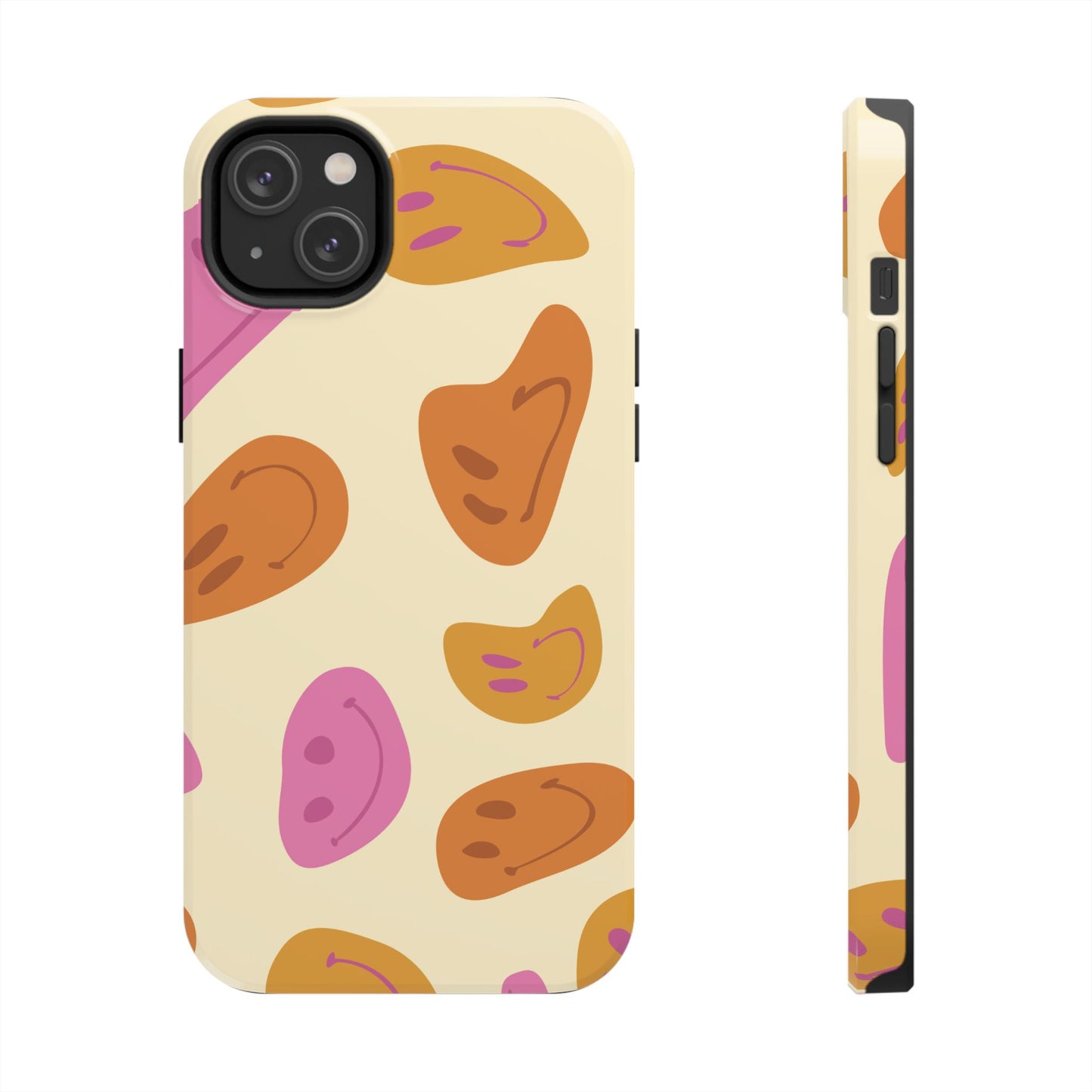 Retro Smiley Faces iPhone Case – Shockproof, Matte Finish, Dual-Layer Protection