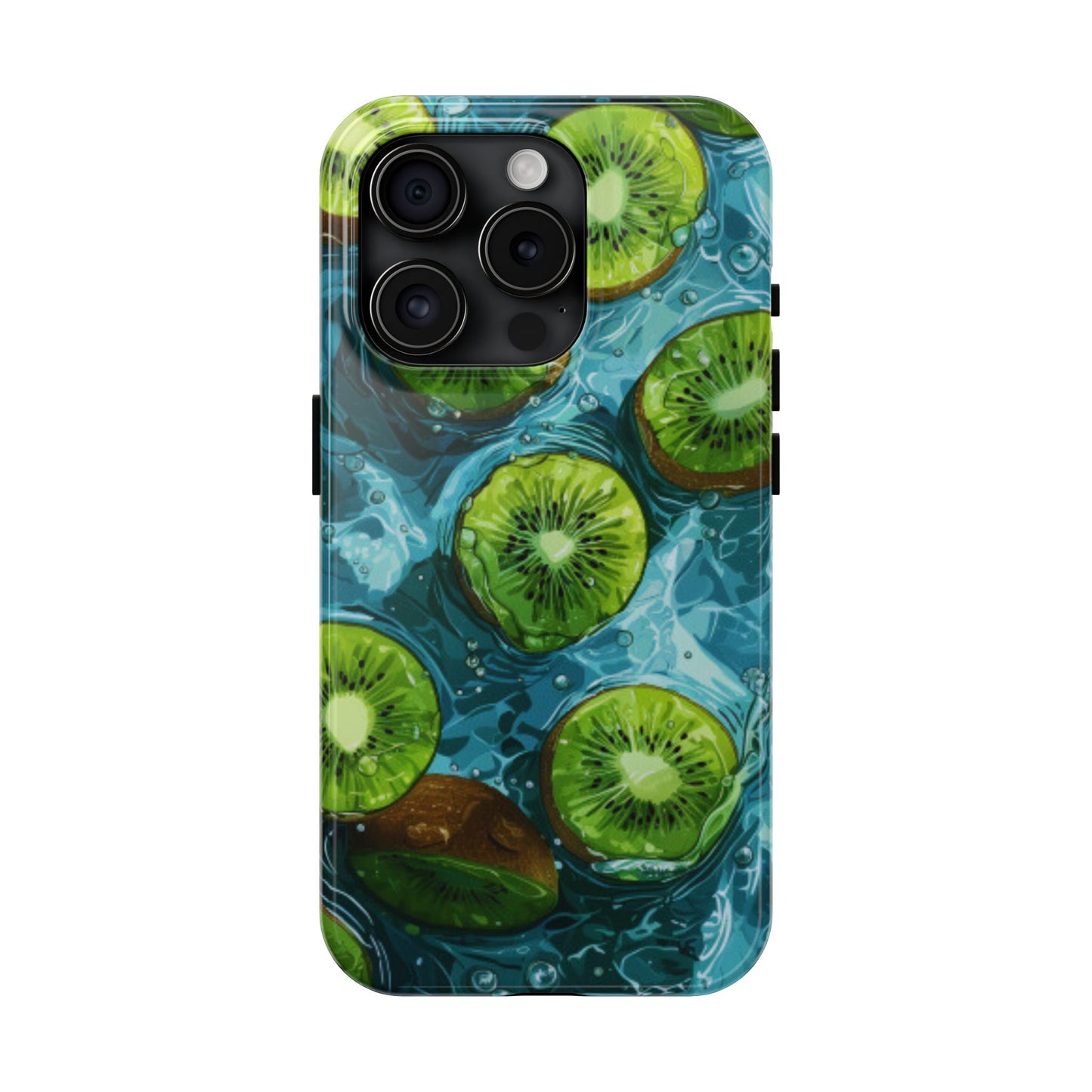 Tropical Kiwi Splash iPhone Case – Tough Dual - Layer, Vibrant Summer Design - BOGO Cases