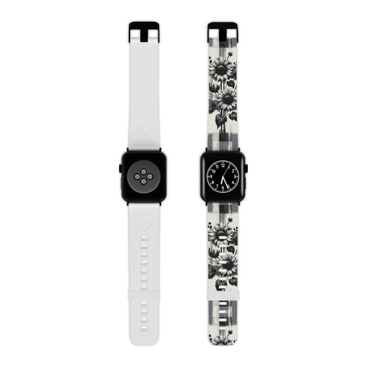 Black/White Sunflower Plaid Apple Watch Band - BOGO Cases