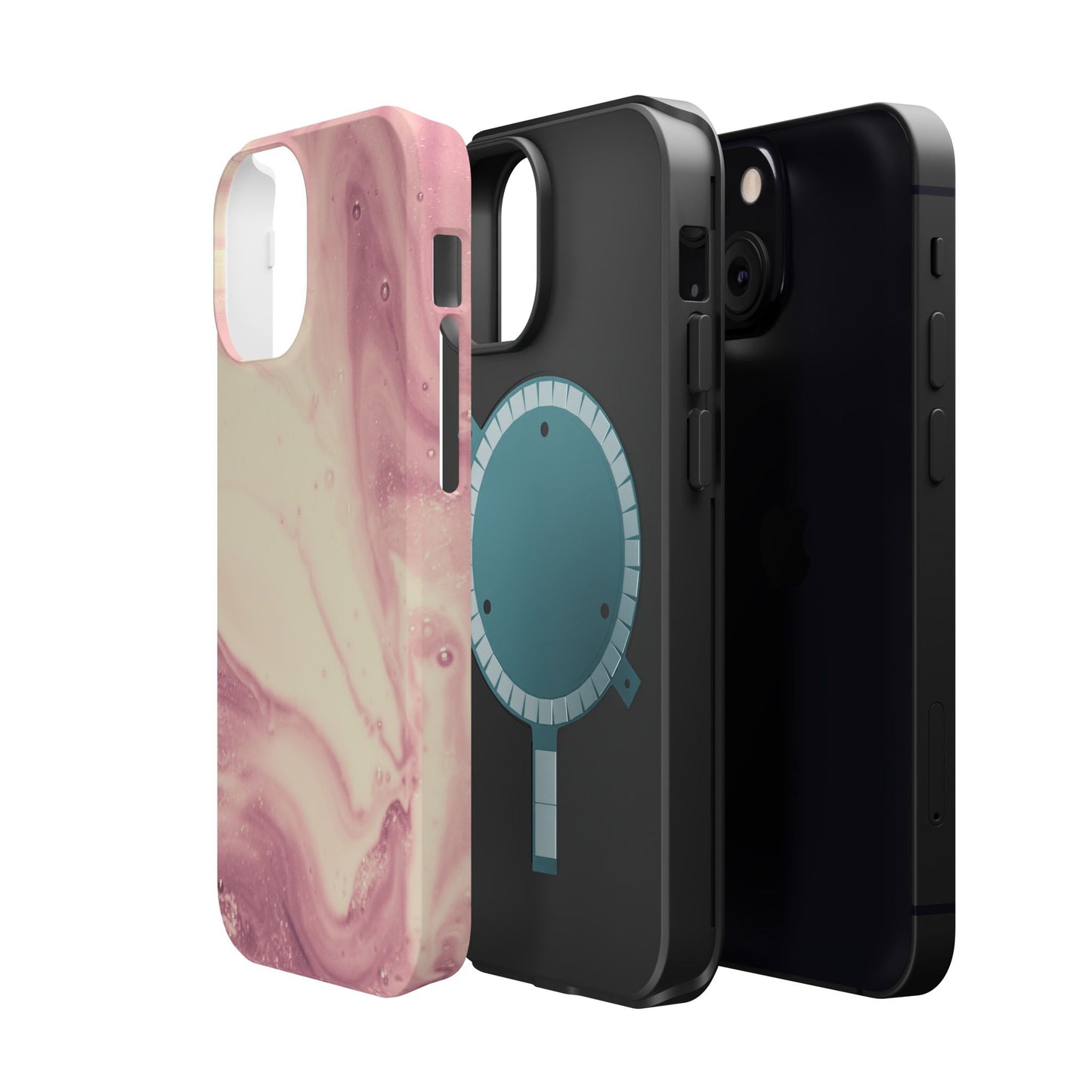 Blush Marble Glow – MagSafe Case with Pink & Rose Gold Marble Design - BOGO Cases