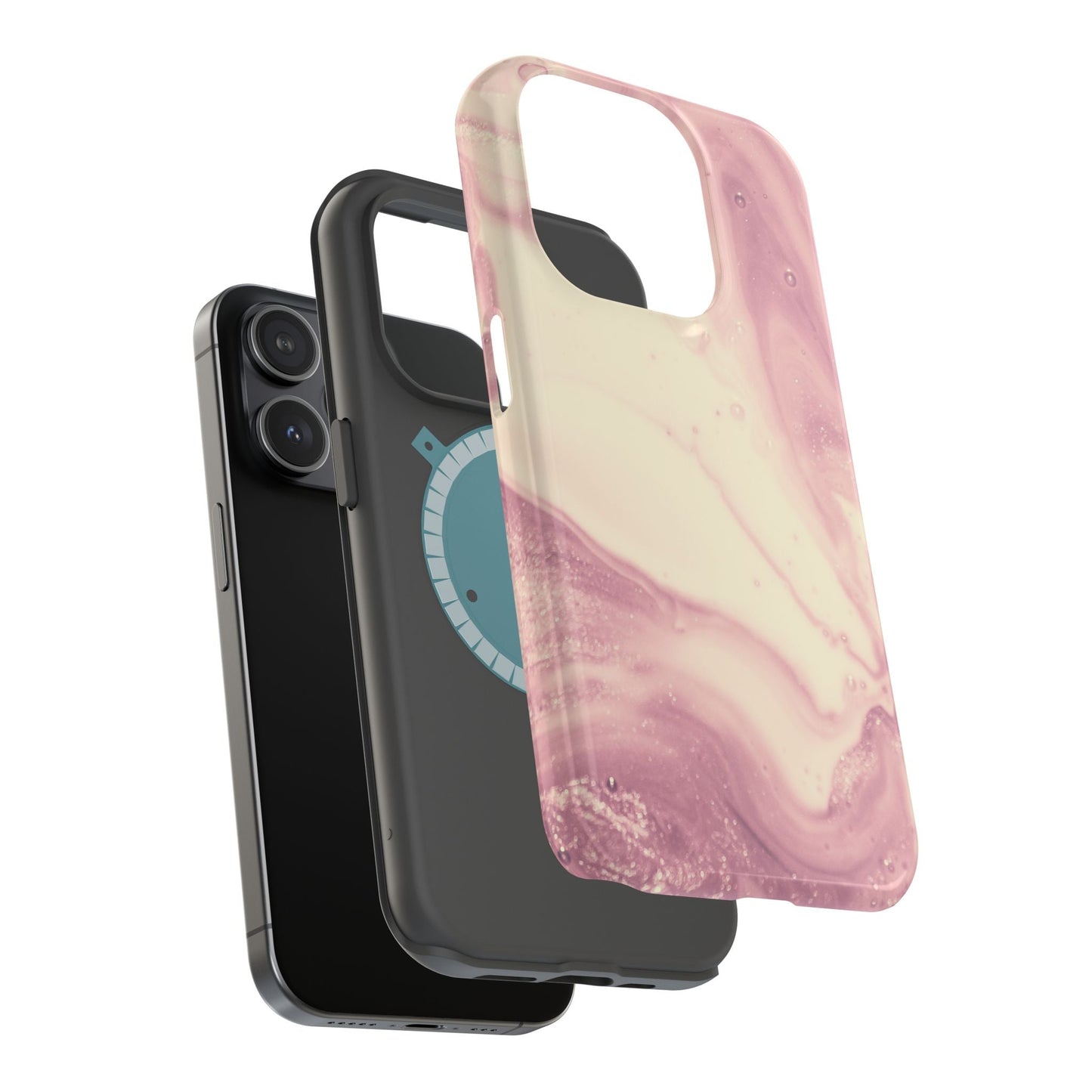 Blush Marble Glow – MagSafe Case with Pink & Rose Gold Marble Design - BOGO Cases