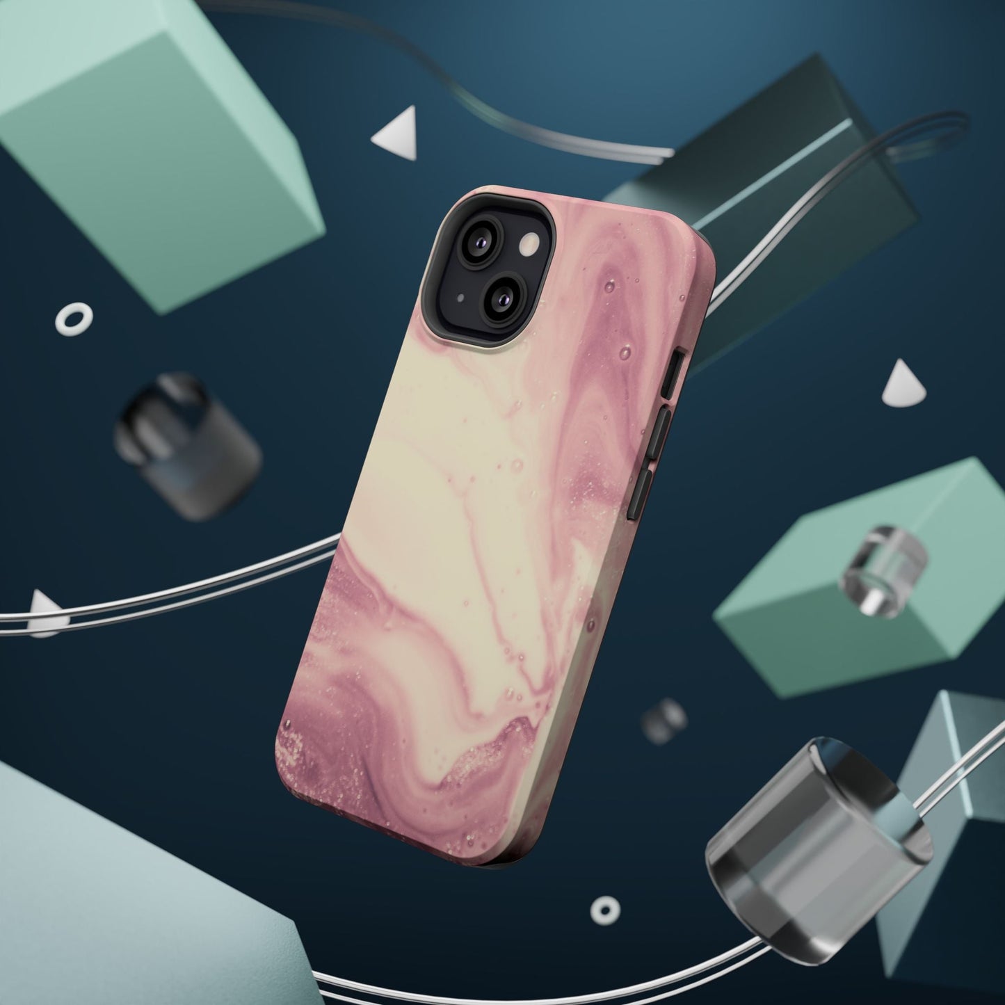 Blush Marble Glow – MagSafe Case with Pink & Rose Gold Marble Design - BOGO Cases
