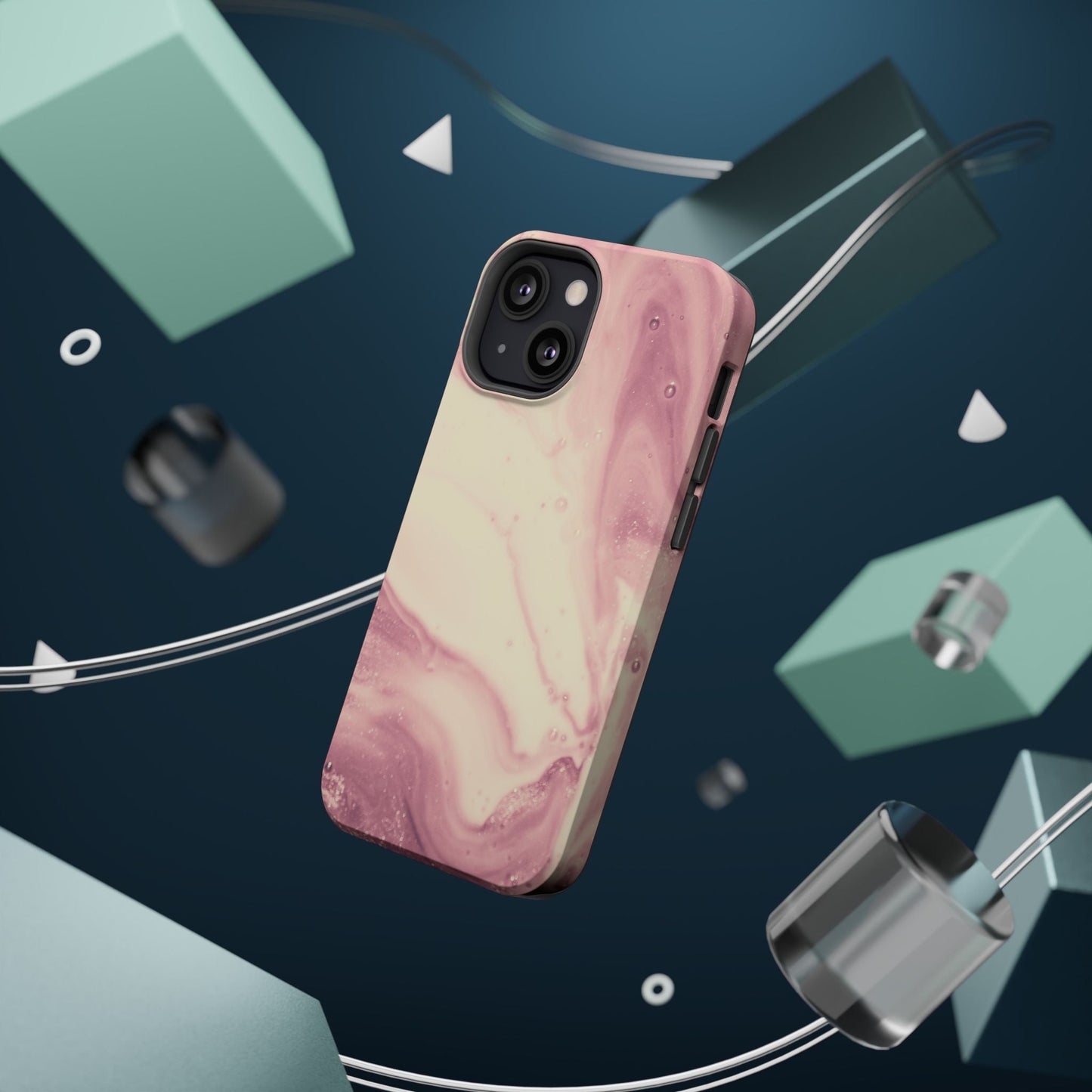 Blush Marble Glow – MagSafe Case with Pink & Rose Gold Marble Design - BOGO Cases
