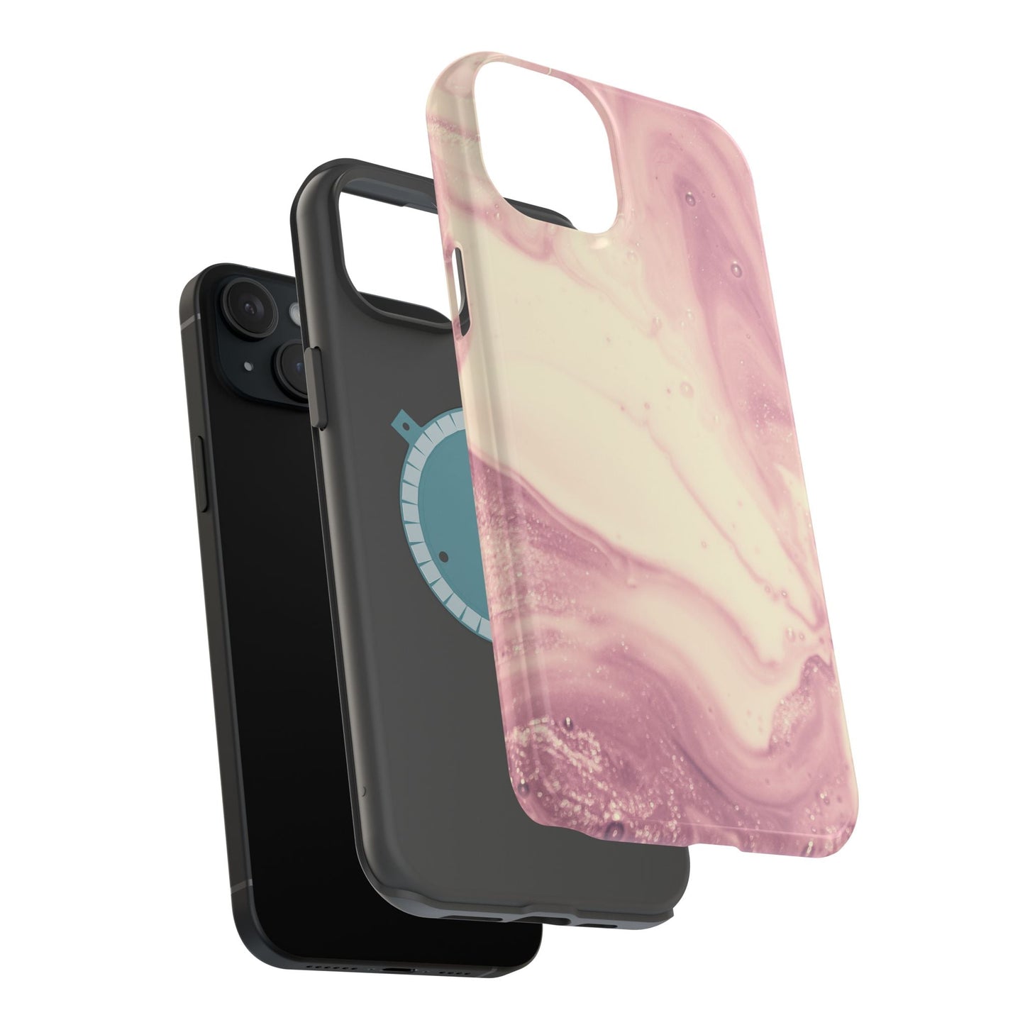 Blush Marble Glow – MagSafe Case with Pink & Rose Gold Marble Design - BOGO Cases